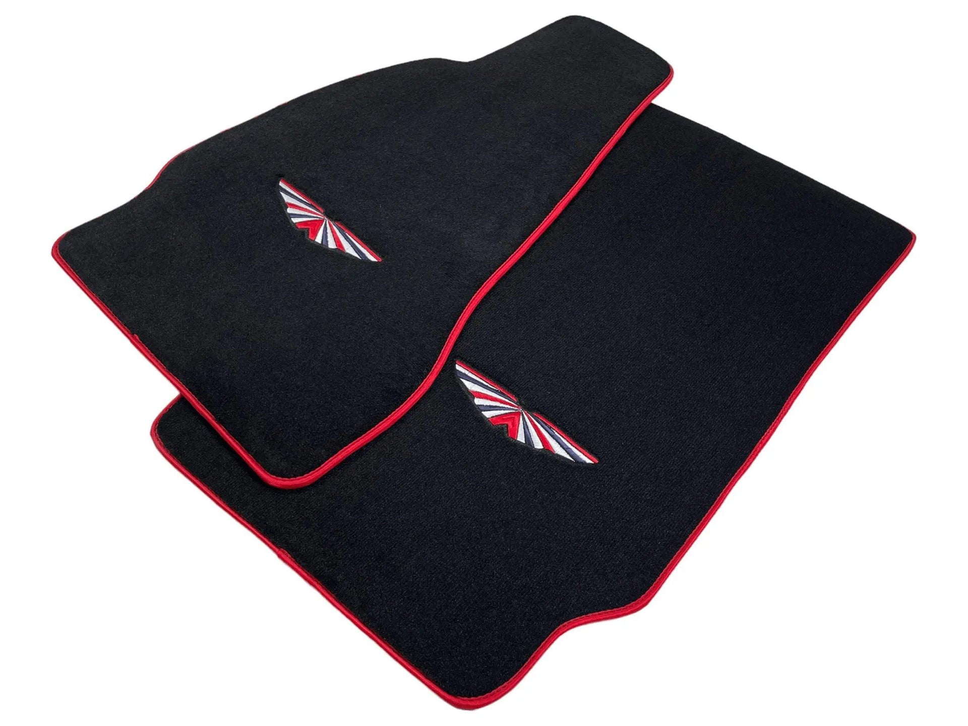 Black Floor Mats For Aston Martin Vanquish (2012–2018) Red Trim - AutoWin