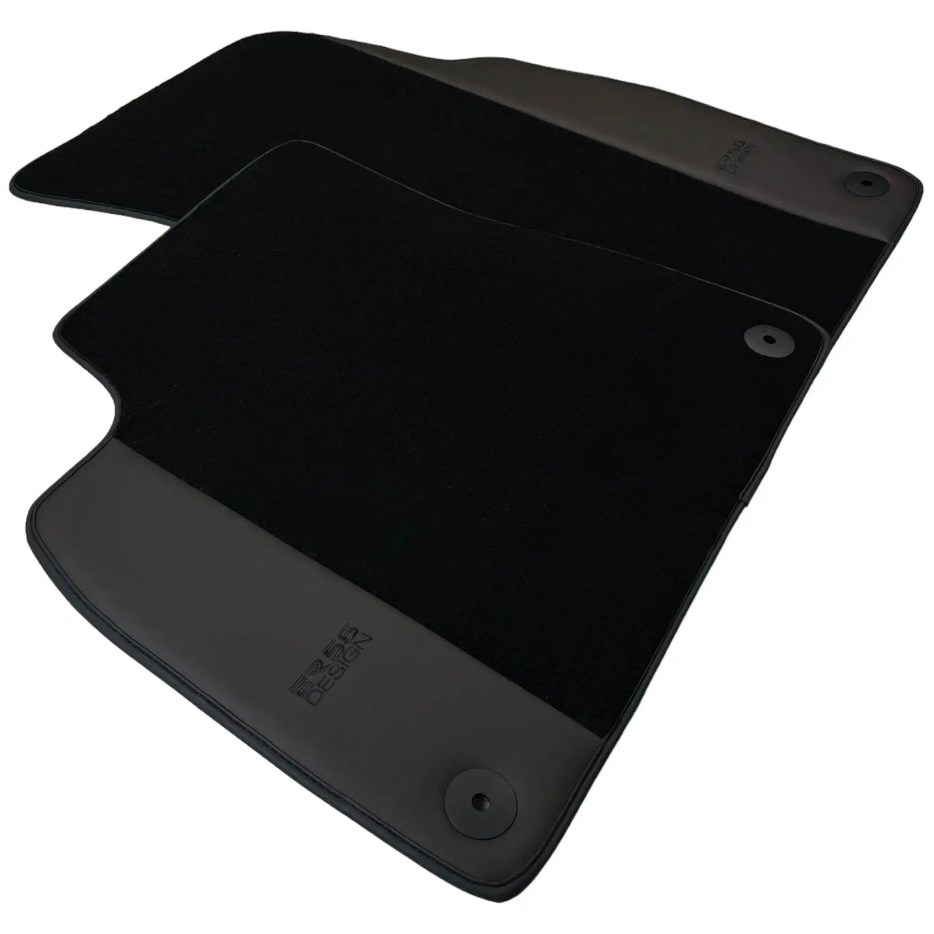 Black Floor Mats for Bentley Bentayga (2015-2023) with Dark Brown Leather | ER56 Design - AutoWin