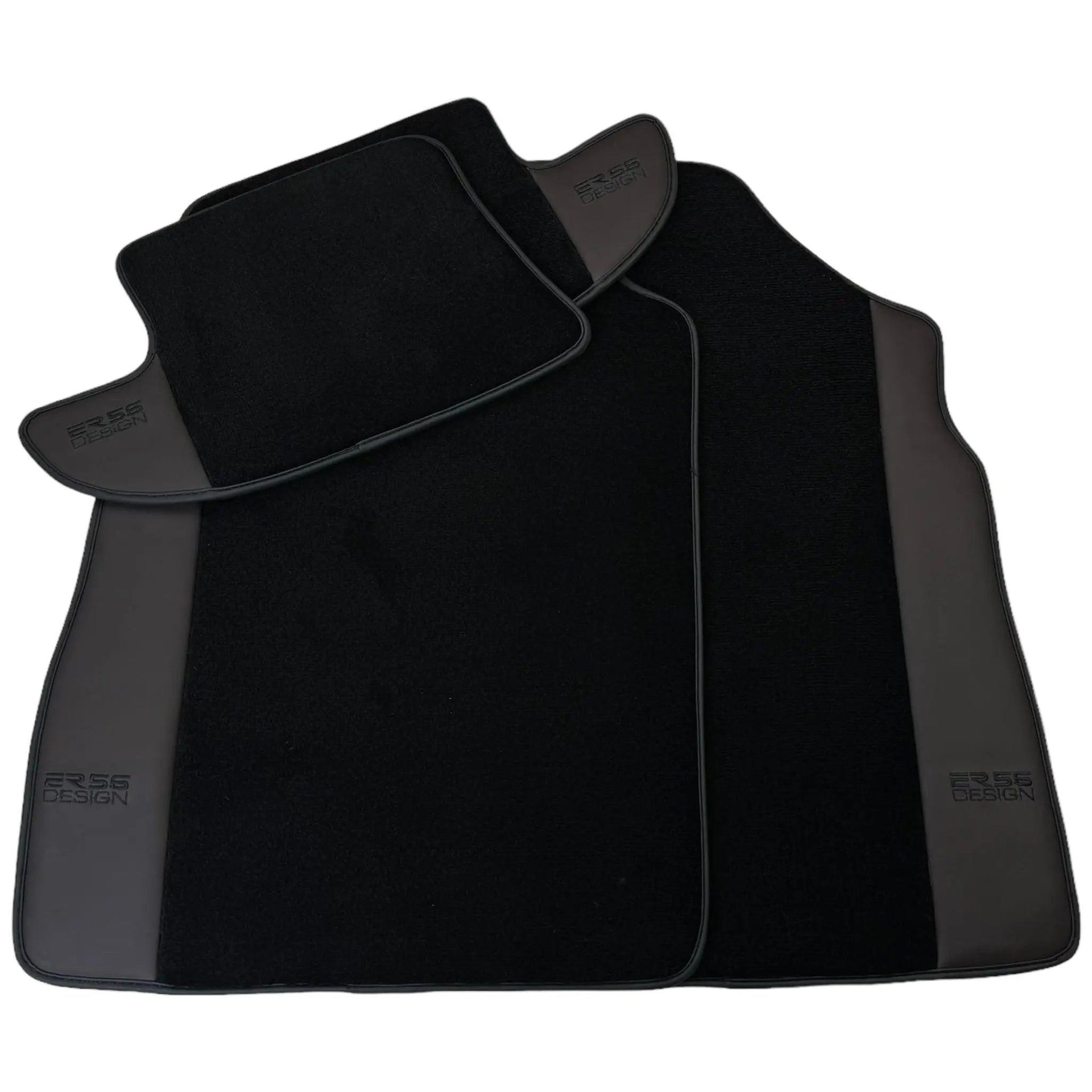 Black Floor Mats for Bentley Continental GT (2003–2011) with Dark Brown Leather | ER56 Design - AutoWin