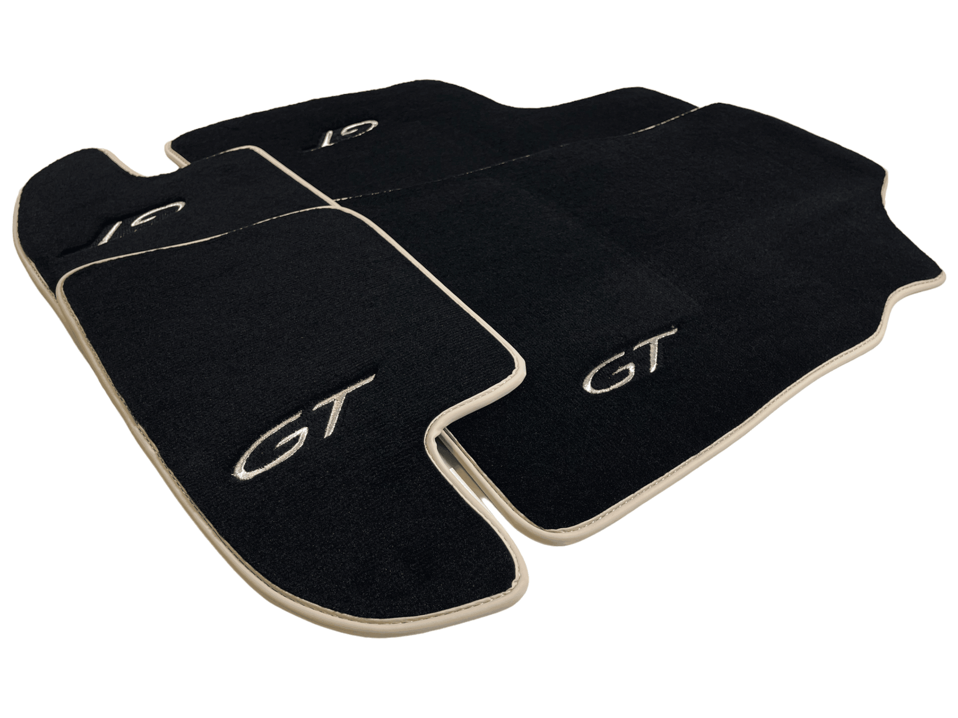 Black Floor Mats For Bentley Continental GTC (2006–2011) With Beige Trim - AutoWin