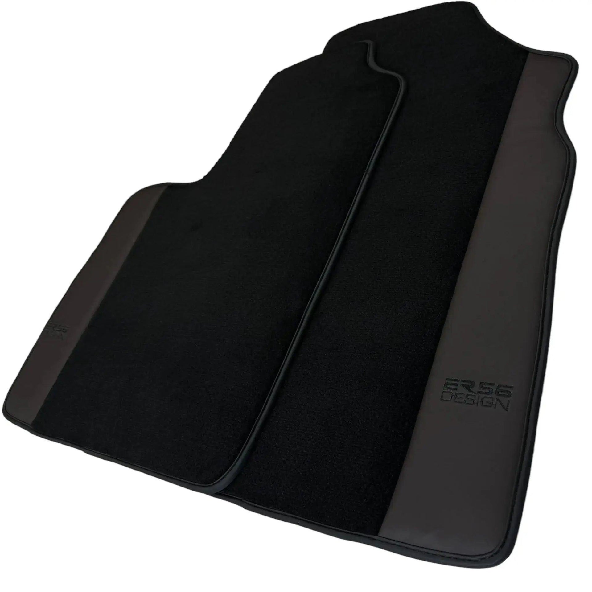 Black Floor Mats for Bentley Continental GTC (2006–2011) with Dark Brown Leather | ER56 Design - AutoWin