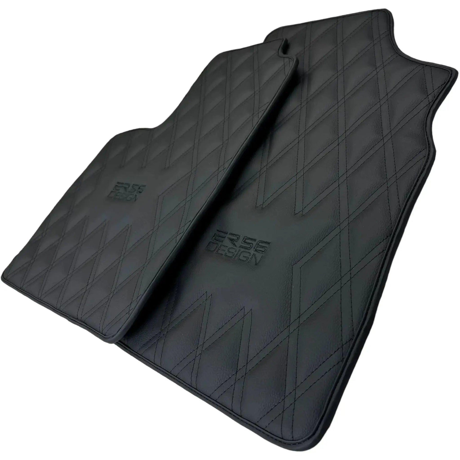 Black Floor Mats for Bentley Continental GTC (2006–2011) with Leather | ER56 Design - AutoWin