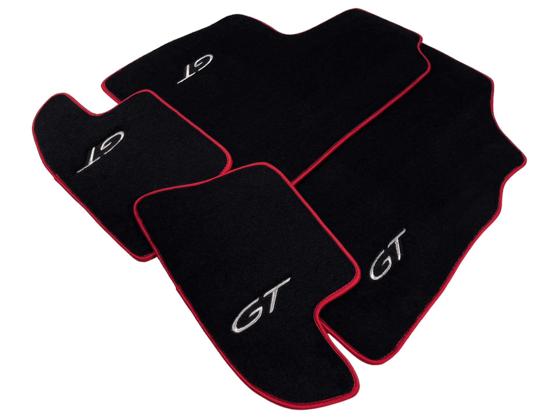 Black Floor Mats For Bentley Continental GTC (2011-2018) With Red Trim - AutoWin