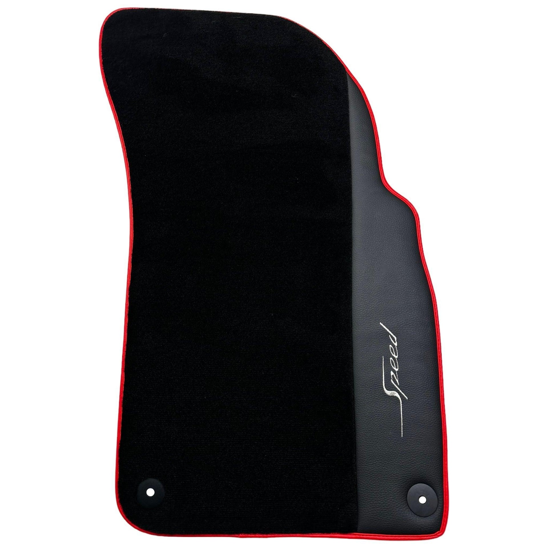 Black Floor Mats for Bentley Flying Spur (2005-2013) with Leather | Red Trim - AutoWin
