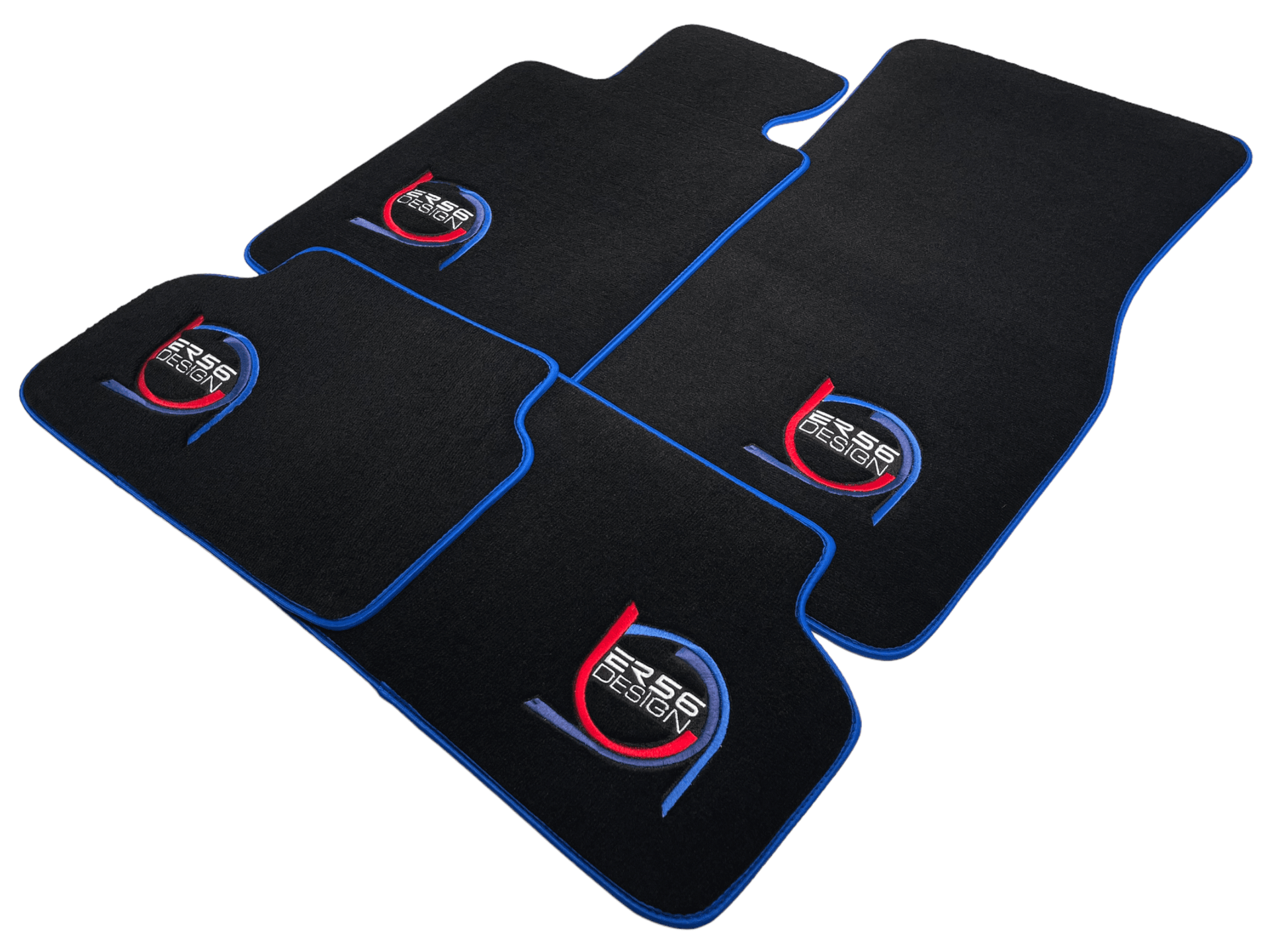 Black Floor Mats For BMW U06 (2022-2026) ER56 Design Limited Edition Blue Trim - AutoWin