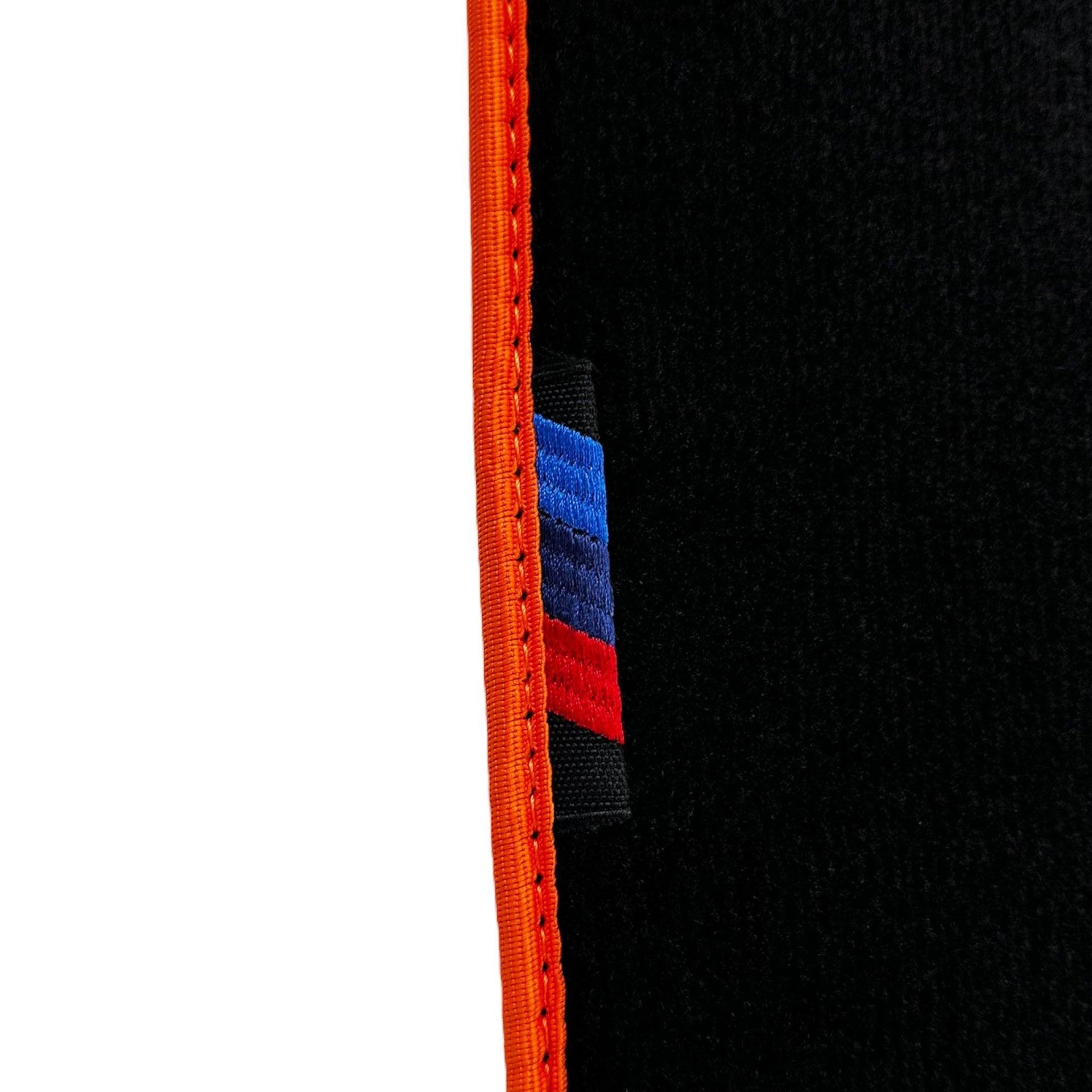 Black Floor Mats For BMW Gran Tourer F46 (2015-2022) 5 Seats | Orange Trim - AutoWin