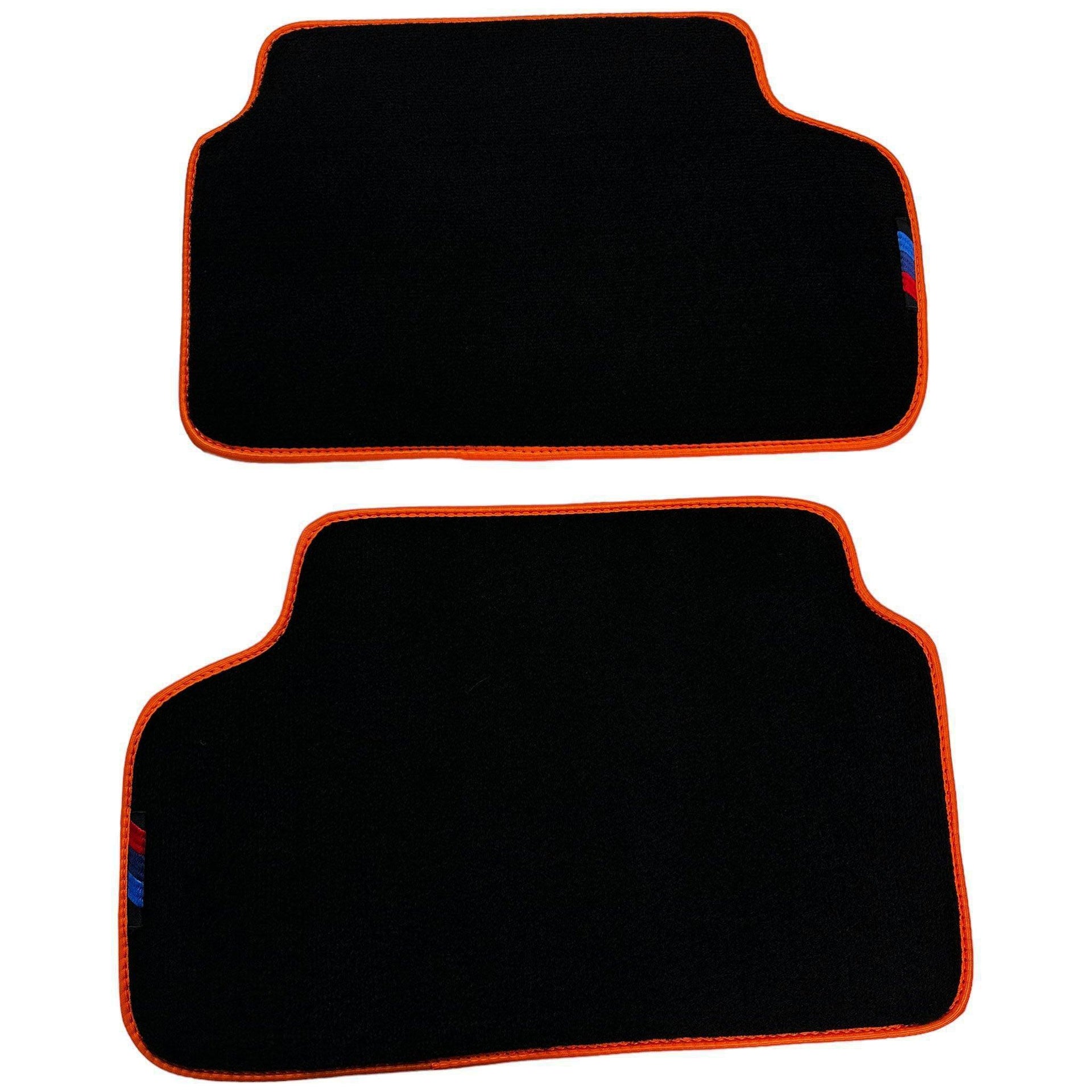 Black Floor Mats For BMW Gran Tourer F46 (2015-2022) 7 Seats | Orange Trim - AutoWin