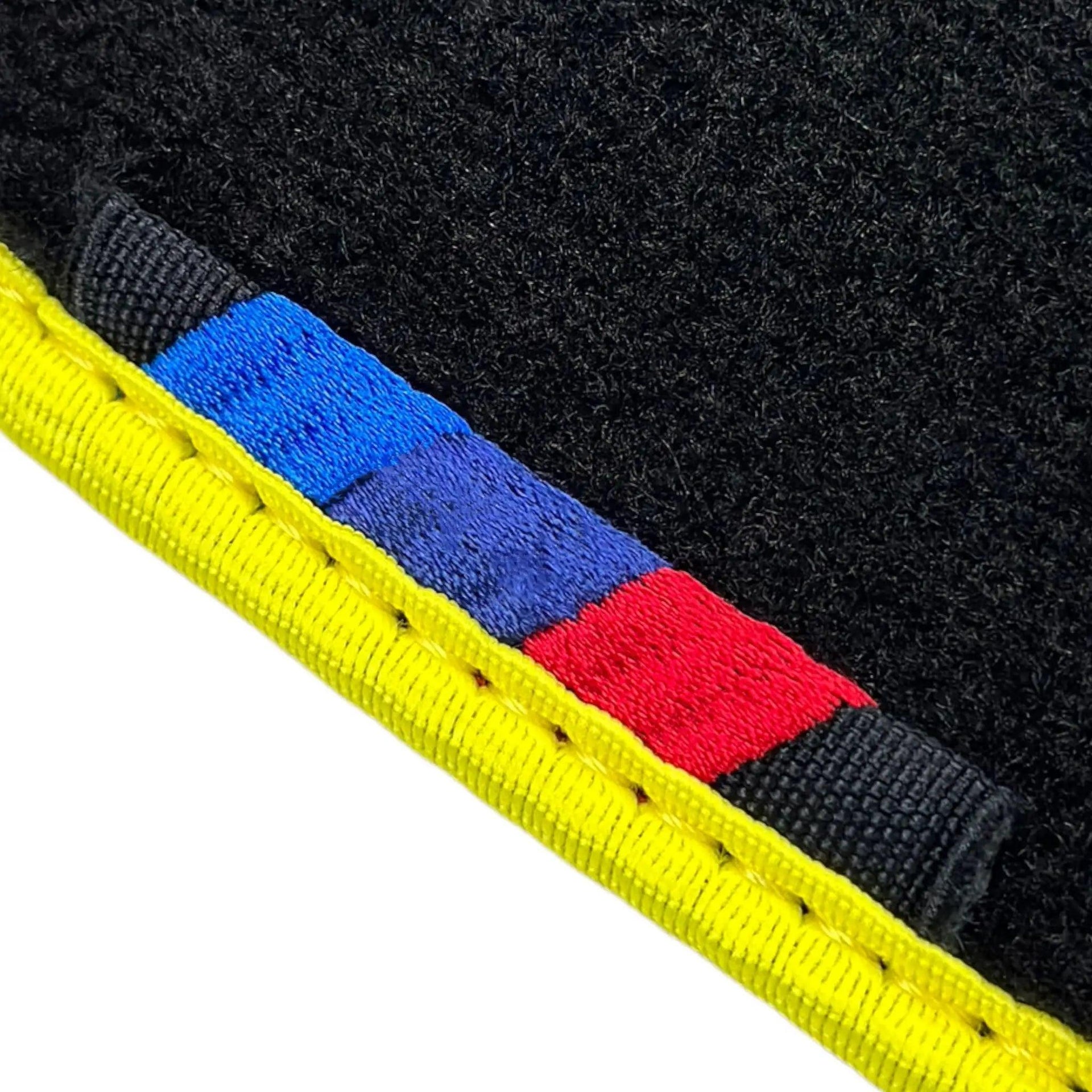 Black Floor Mats For BMW 2 Series | Yellow Trim - AutoWin
