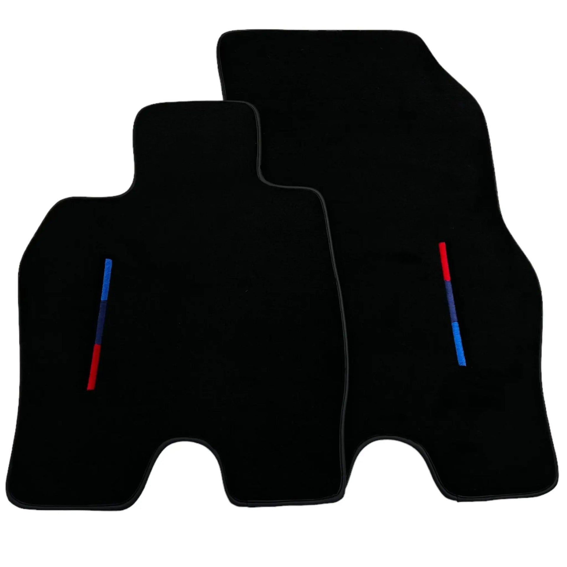 Black Floor Mats for BMW i8 3 Color Stripes Tailored Set Perfect Fit - AutoWin