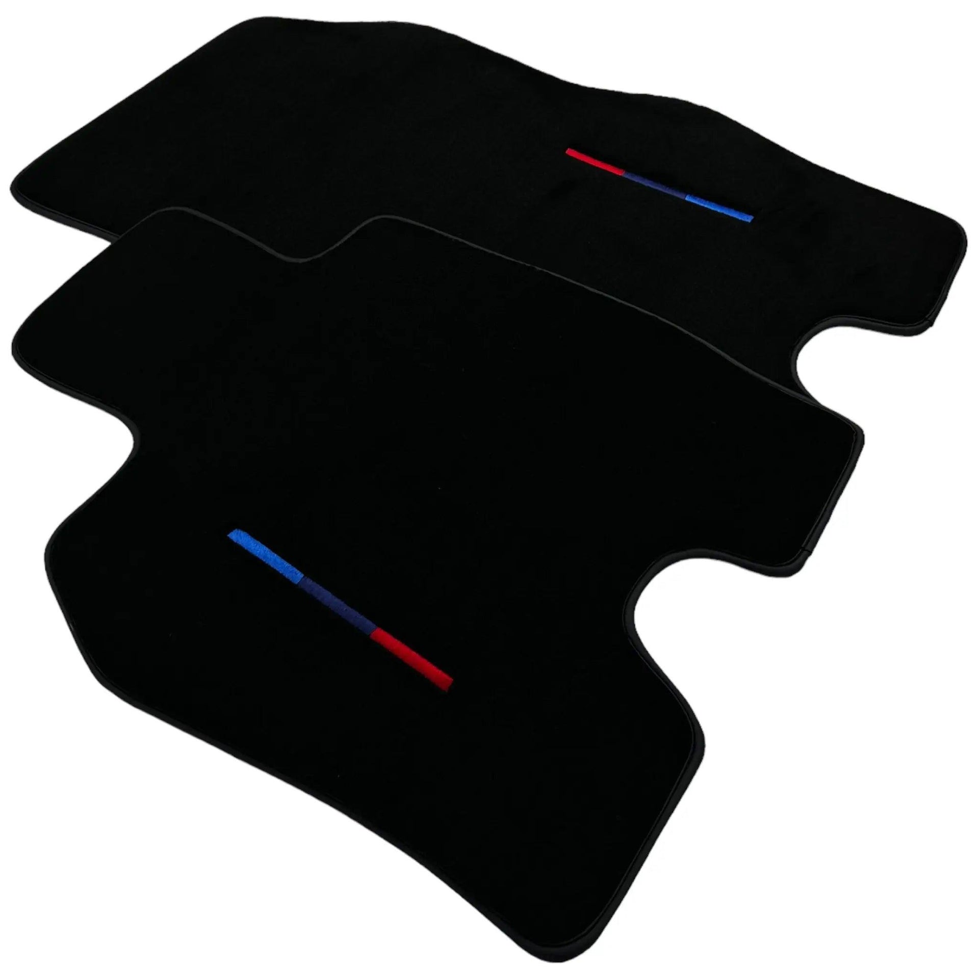Black Floor Mats for BMW i8 3 Color Stripes Tailored Set Perfect Fit - AutoWin