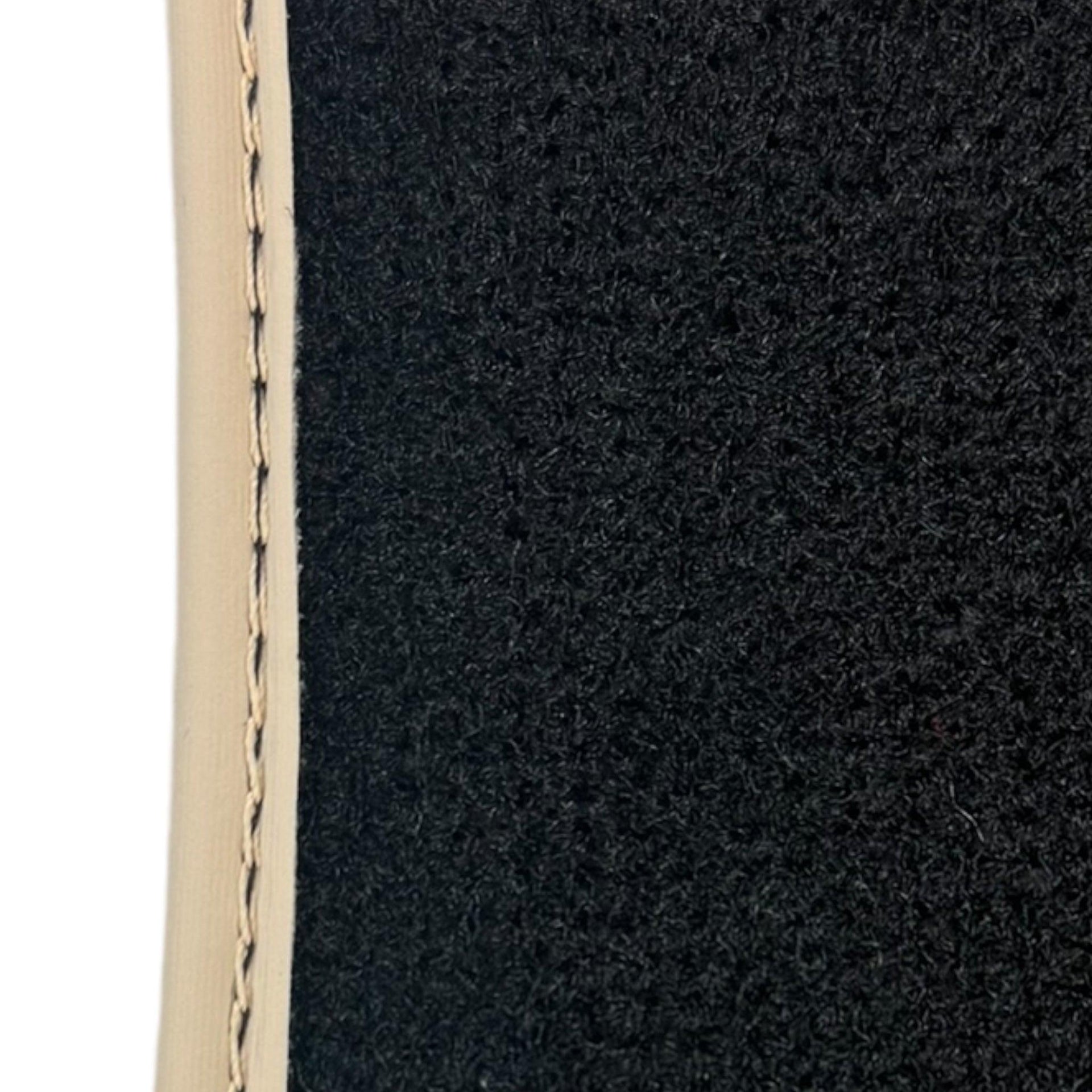 Black Floor Mats for Ferrari 296 GTS (2022-2024) with Leather and Beige Trim - AutoWin