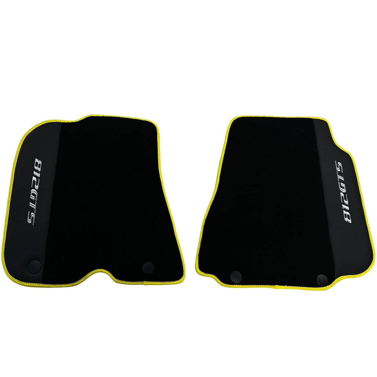 Black Floor Mats for Ferrari 812 GTS (2019-2023) with Leather - AutoWin