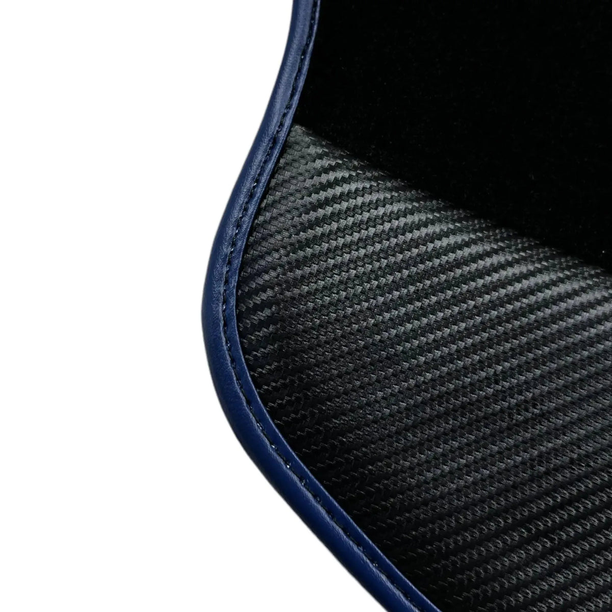 Black Floor Mats for Ferrari 812 Superfast (2018-2023) with Carbon Leather | Blue Trim