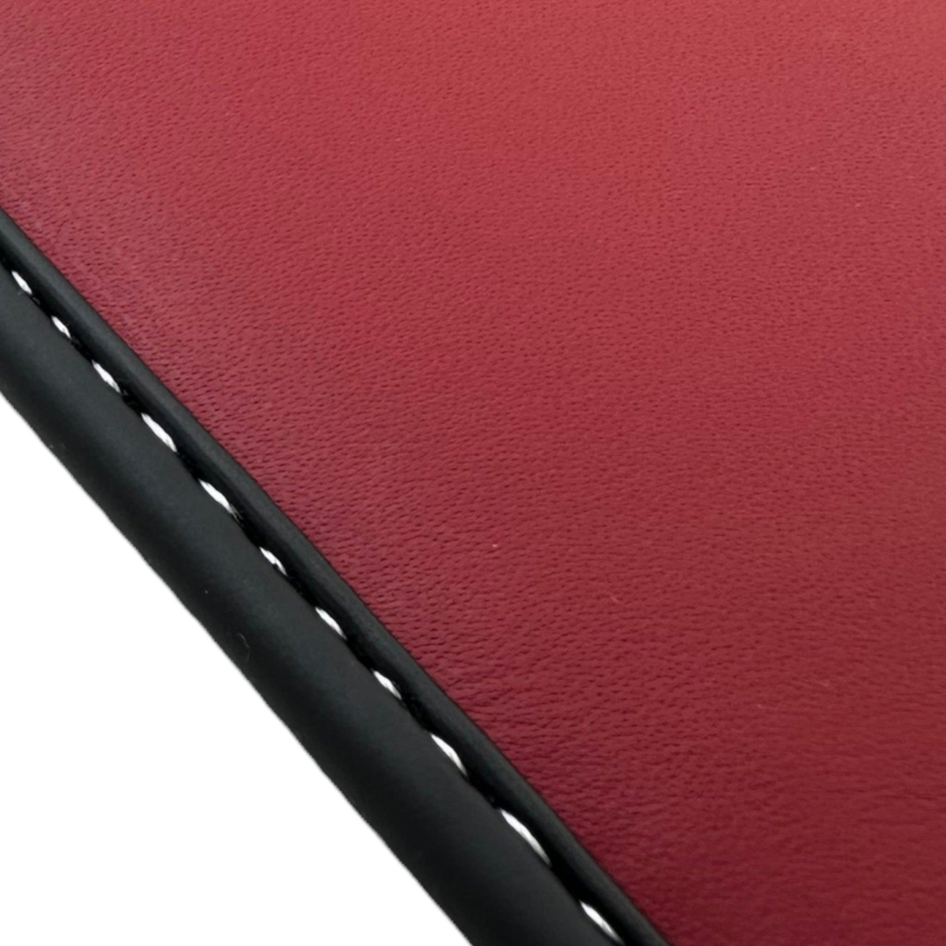 Black Floor Mats for Ferrari California (2008-2014) with Bordeaux Nappa Leather - AutoWin
