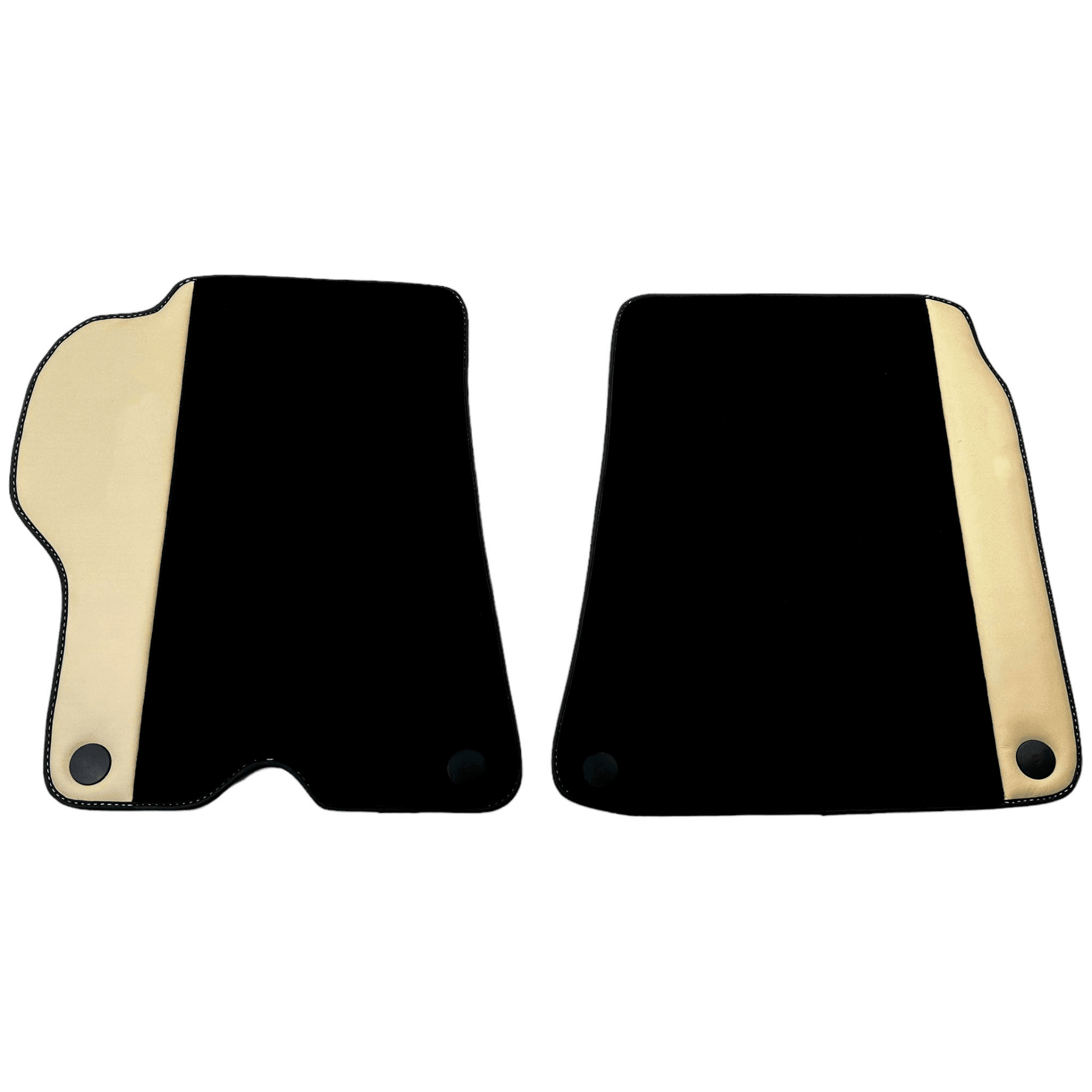 Black Floor Mats for Ferrari California (2008-2014) with Crema Nappa Leather - AutoWin