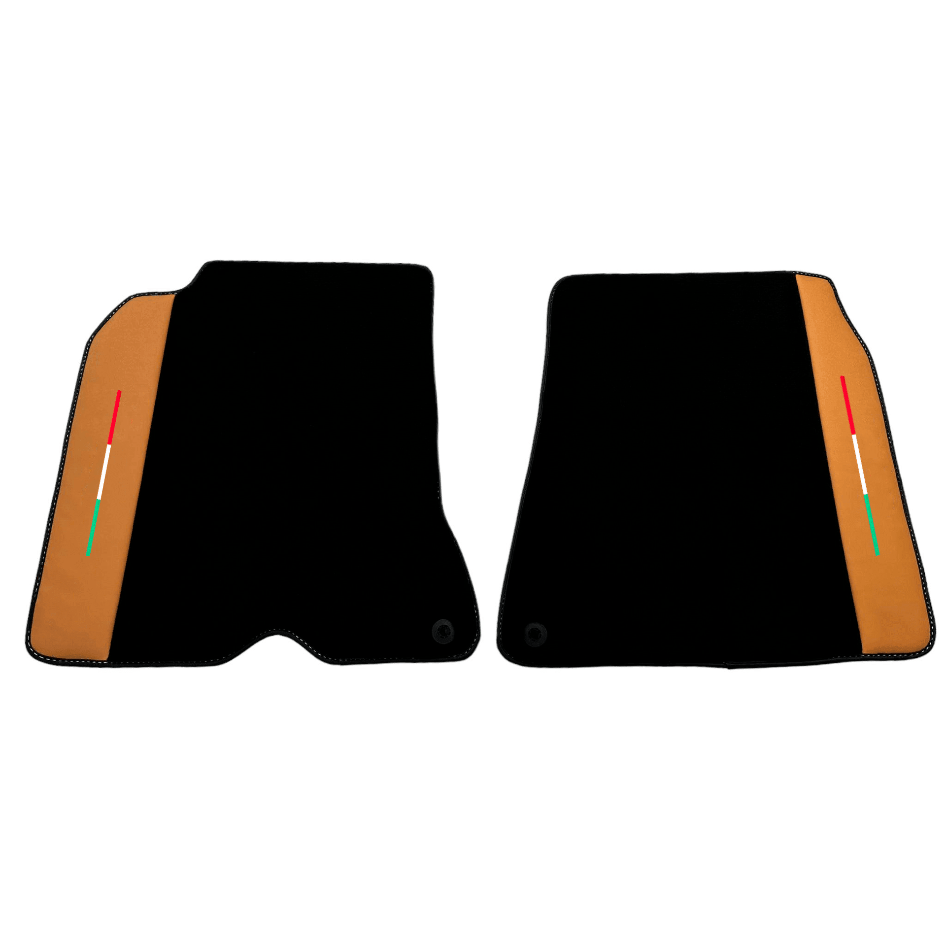 Black Floor Mats for Ferrari California T (2015-2018) with Beige Nappa Leather - AutoWin