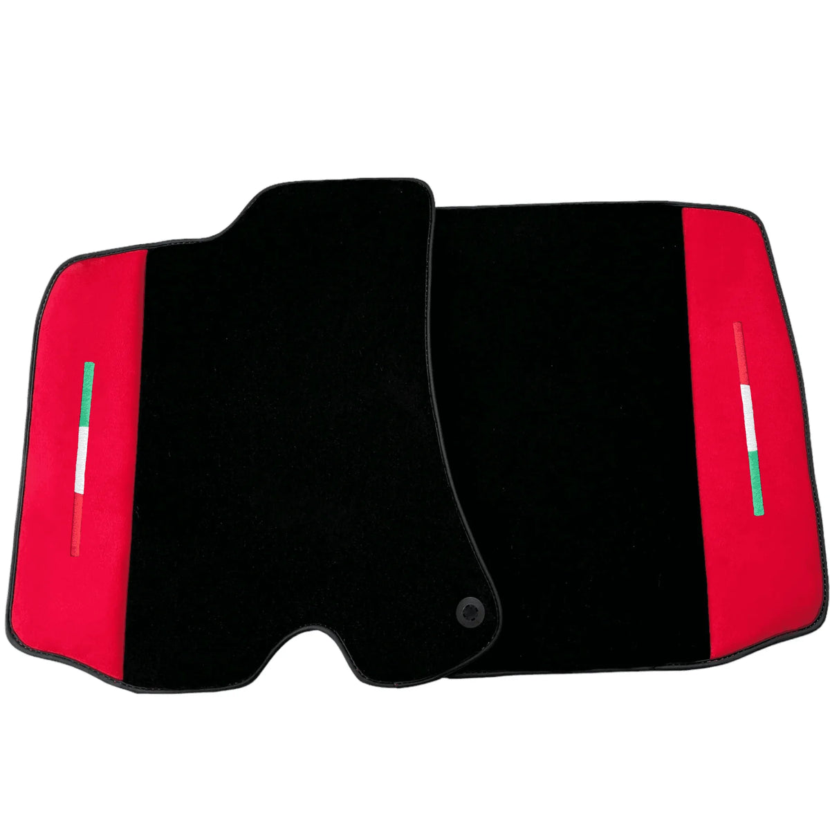 Black Floor Mats for Ferrari Portofino M (2018-2023) with Red Alcantara Leather