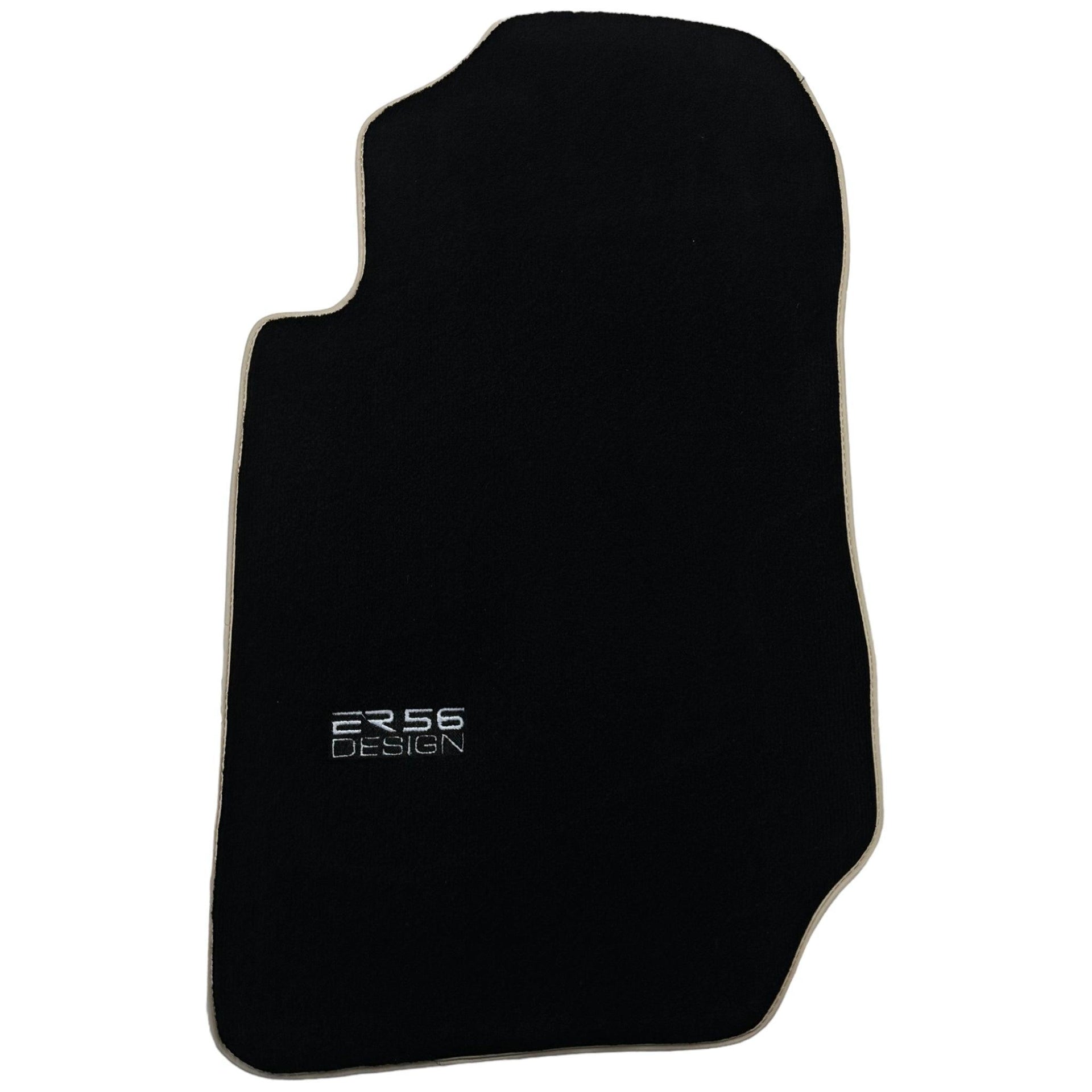 Black Floor Mats For Kia Sportage (1994-2002) ER56 Design | Beige Trim - AutoWin