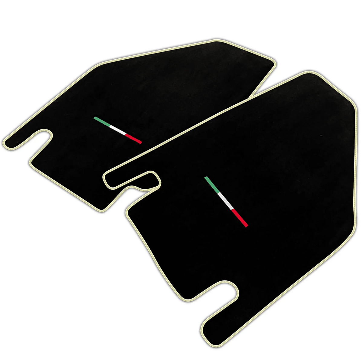 Black Floor Mats for Lamborghini Countach with Italian Flag | Various Trim Colors