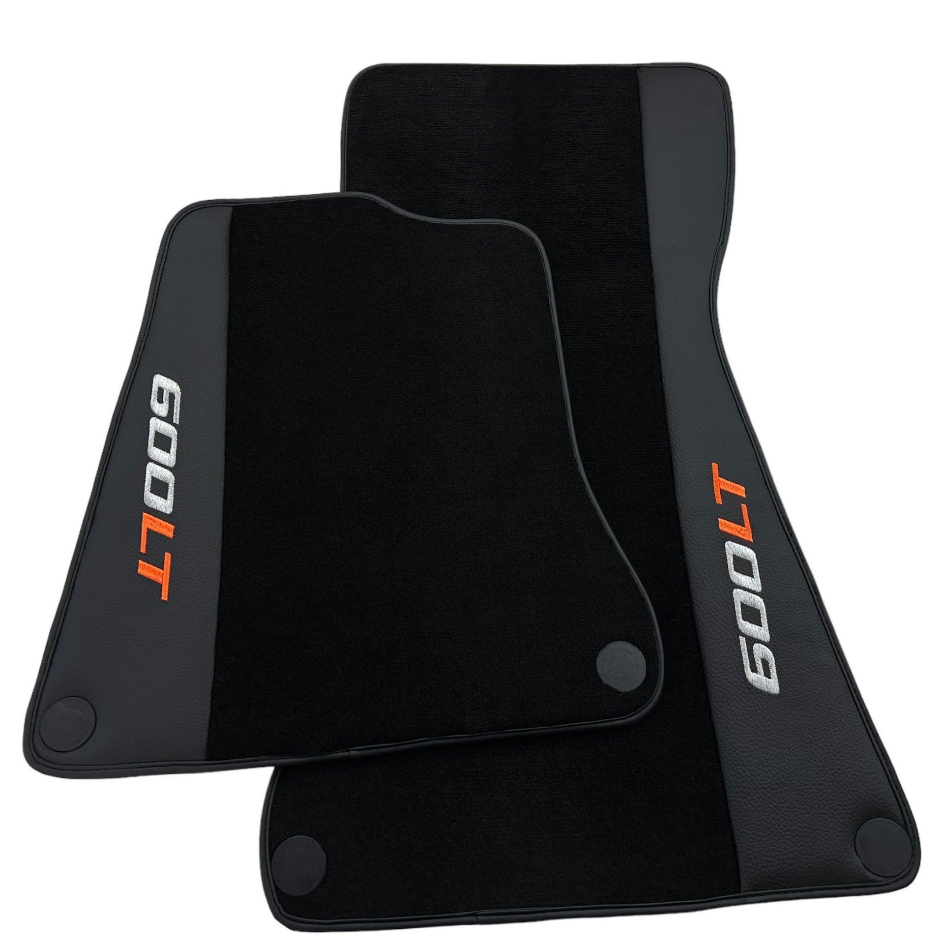 Black Floor Mats for McLaren 600 LT (2018-2020) With Leather - AutoWin