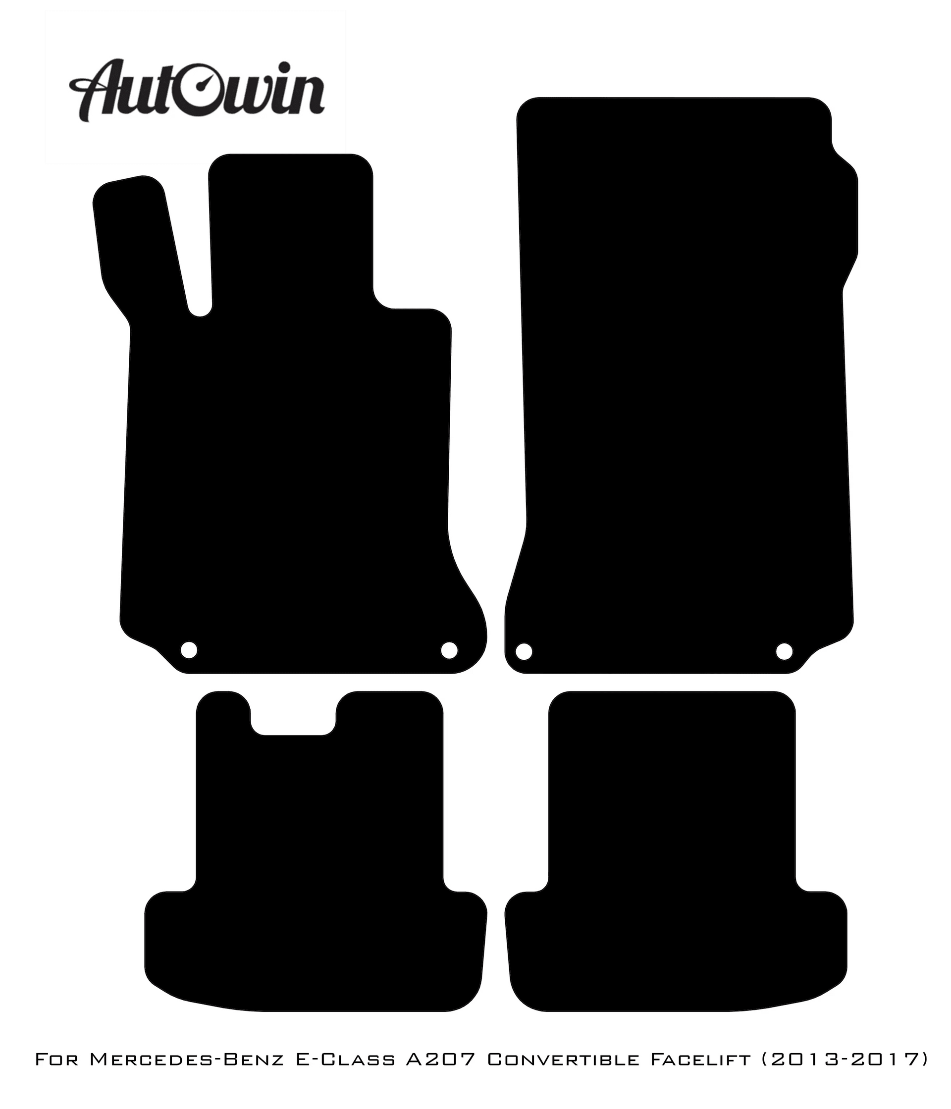 Black Floor Mats For Mercedes Benz E-Class A207 Convertible Facelift (2013-2017) | Limited Edition - AutoWin