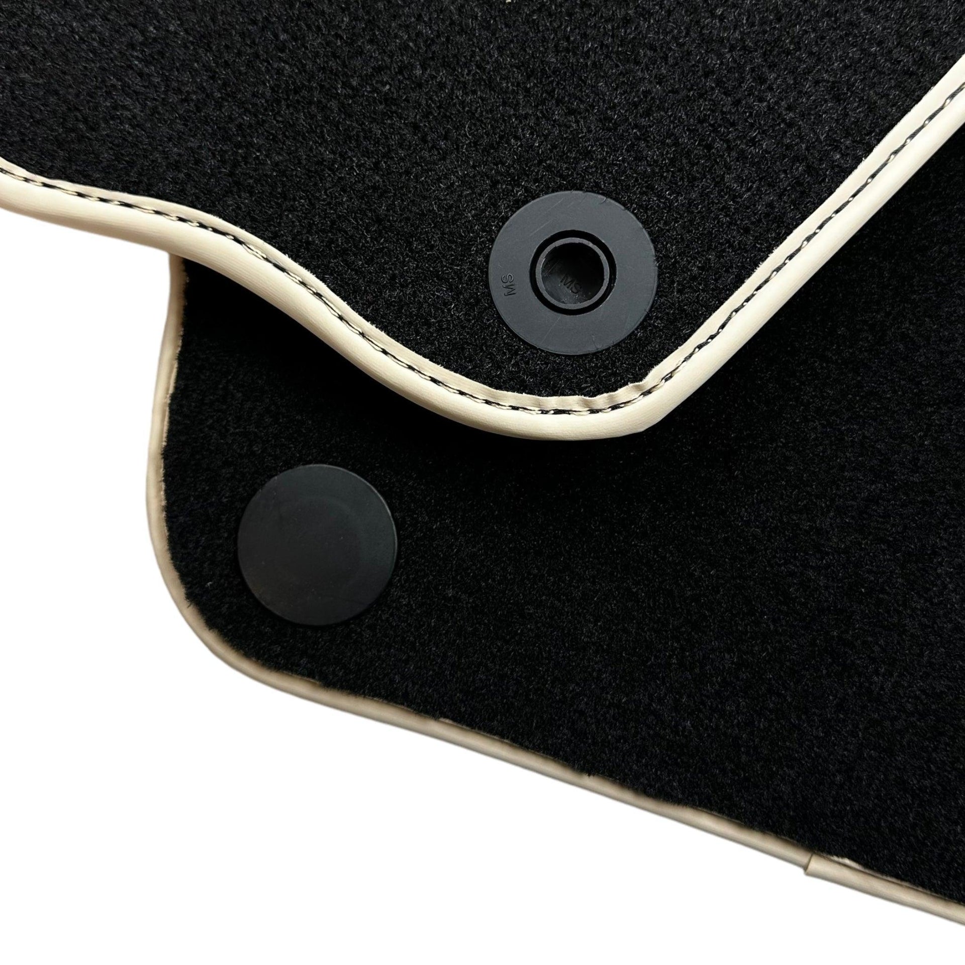 Black Floor Mats For Mercedes-Benz SL-Class R230 (2001-2012) Beige Trim - AutoWin