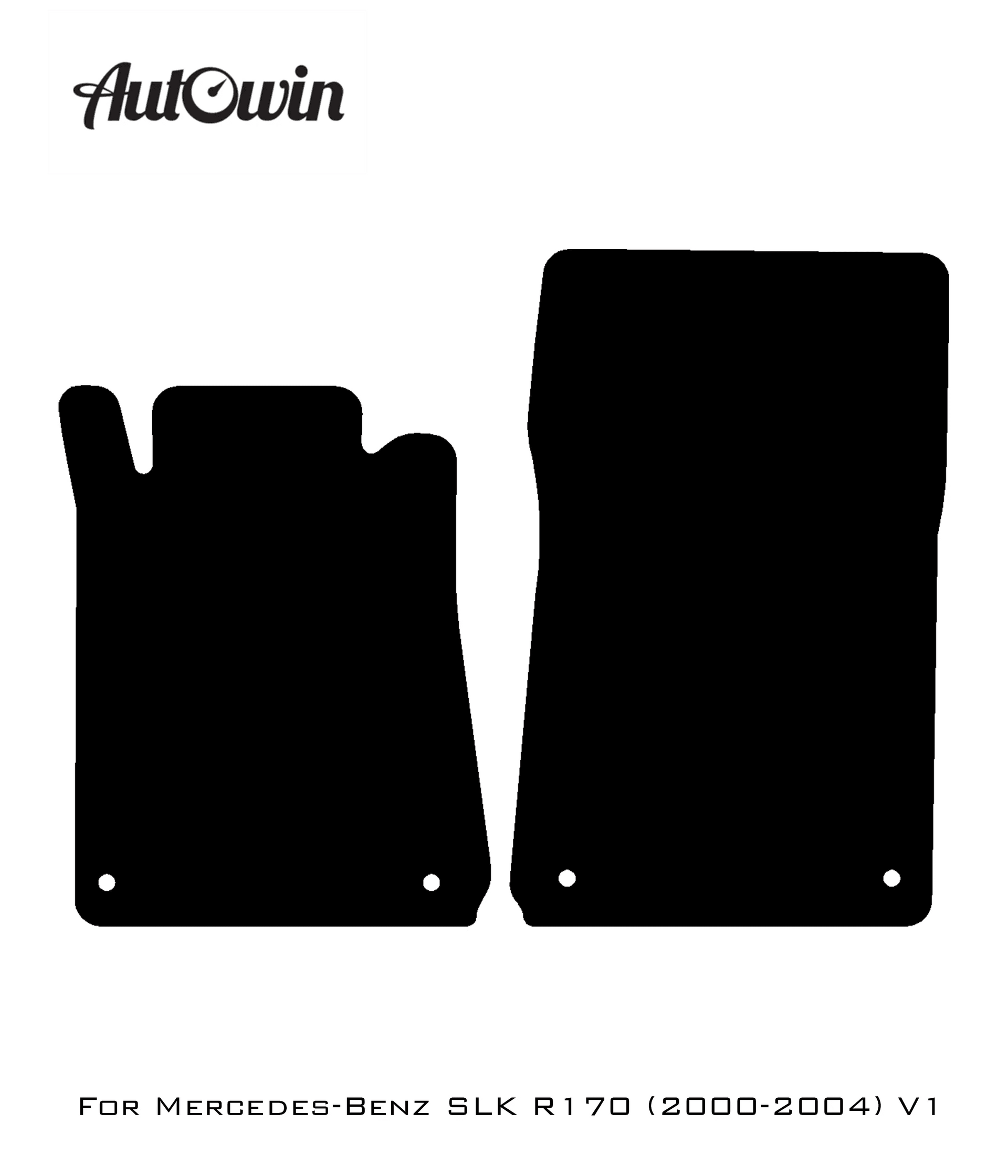 Black Floor Mats For Mercedes-Benz SLK-Class R170 (2000-2004) ER56 Design - AutoWin