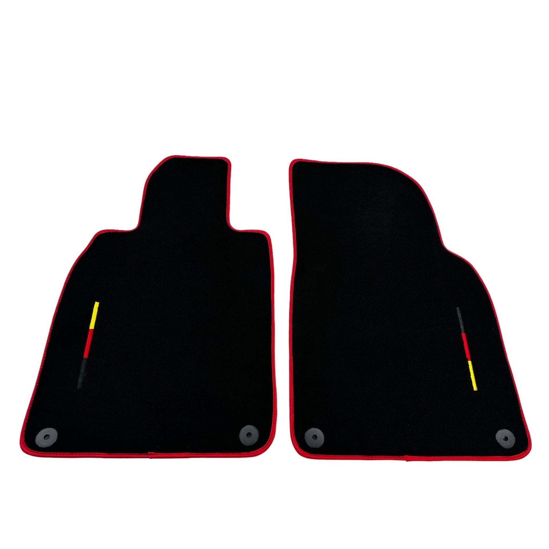 Black Floor Mats for Porsche 991 (2012-2019) with Red Trim - AutoWin