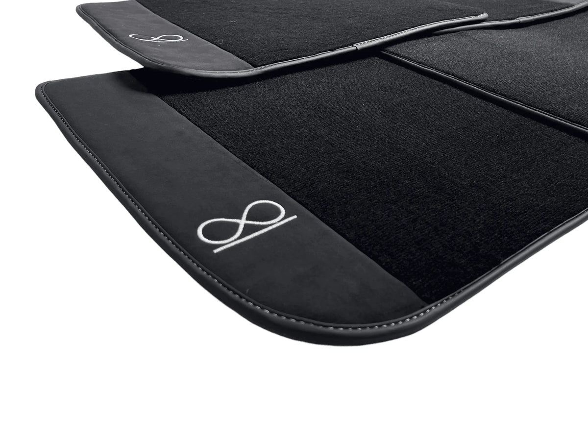 Black Floor Mats For Rolls Royce Black Badge Ghost Series II (2021-2024) Fluorescent Logo