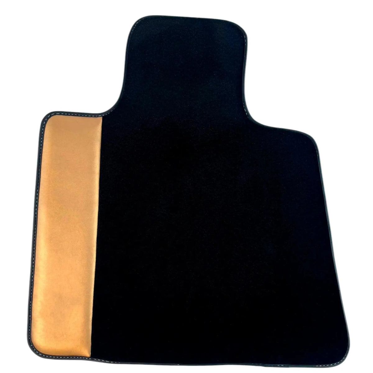 Black Floor Mats for Rolls Royce Dawn (2016-2023) with Golden Leather