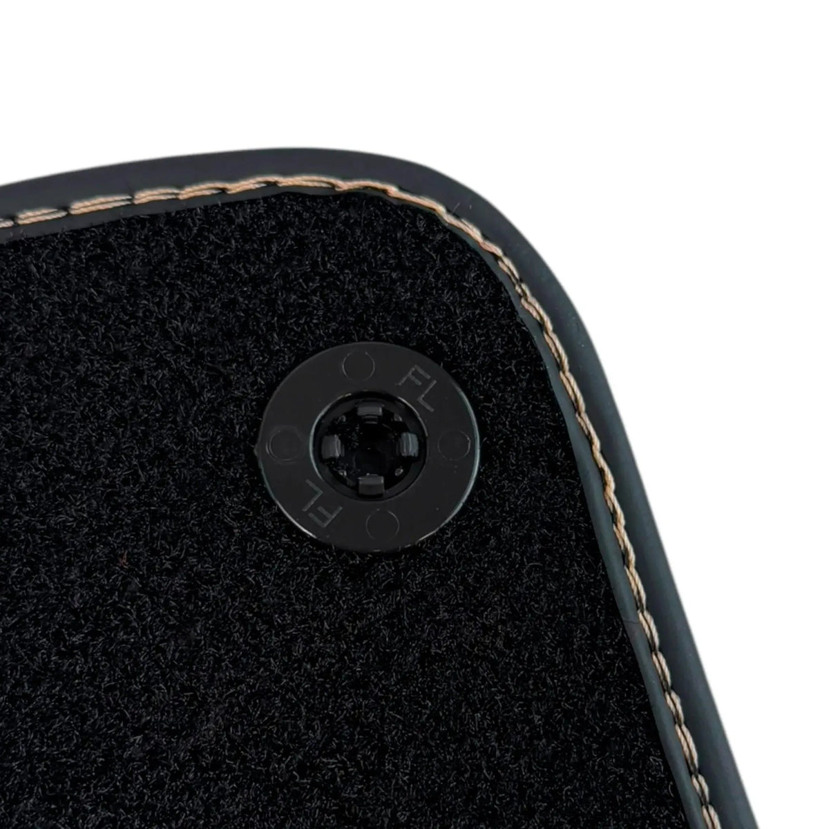 Black Floor Mats for Rolls Royce Dawn (2016-2023) with Golden Leather