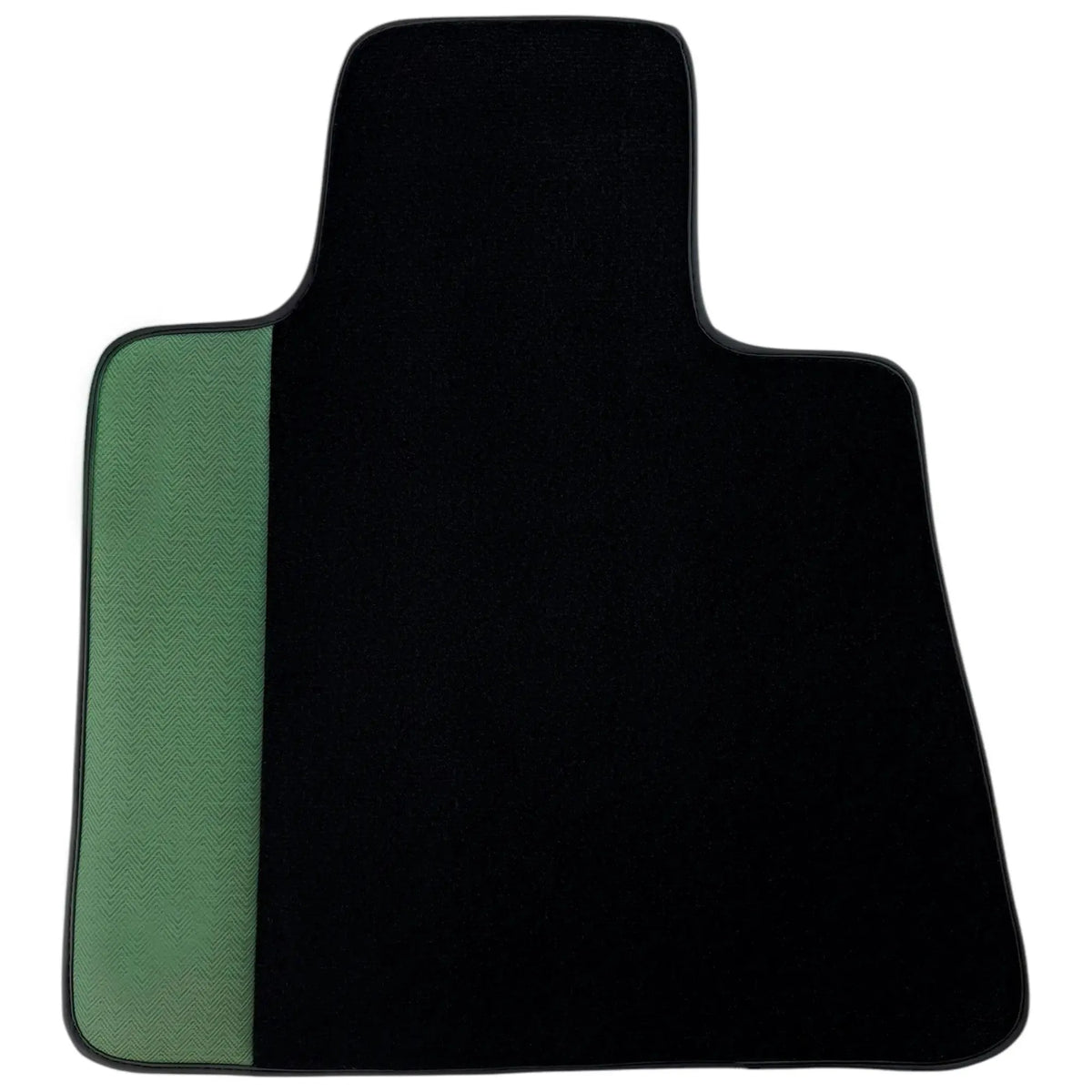 Black Floor Mats for Rolls Royce Phantom Drophead Coupe (2007-2016) with Green Leather Borders