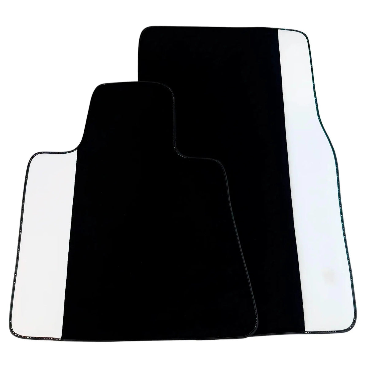 Black Floor Mats for Rolls Royce Phantom Drophead Coupe (2007-2016) with White Leather