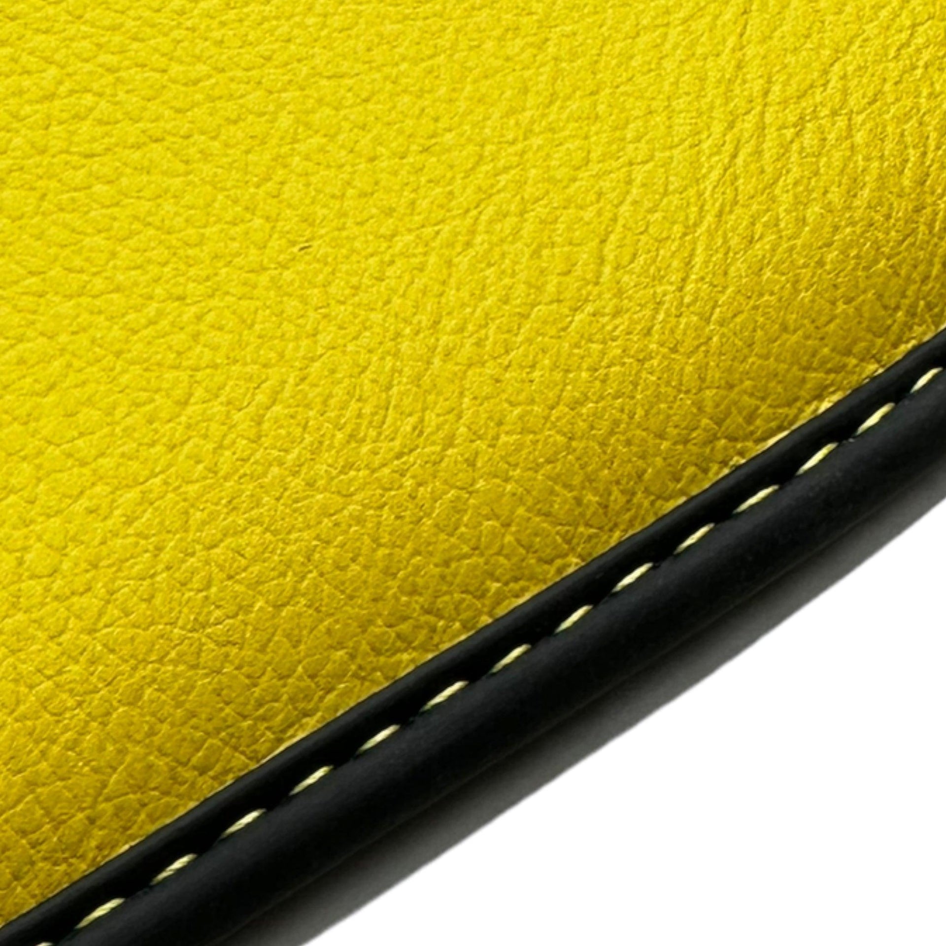 Black Floor Mats For Rolls Royce Spectre (2023-2024) Yellow Leather - AutoWin