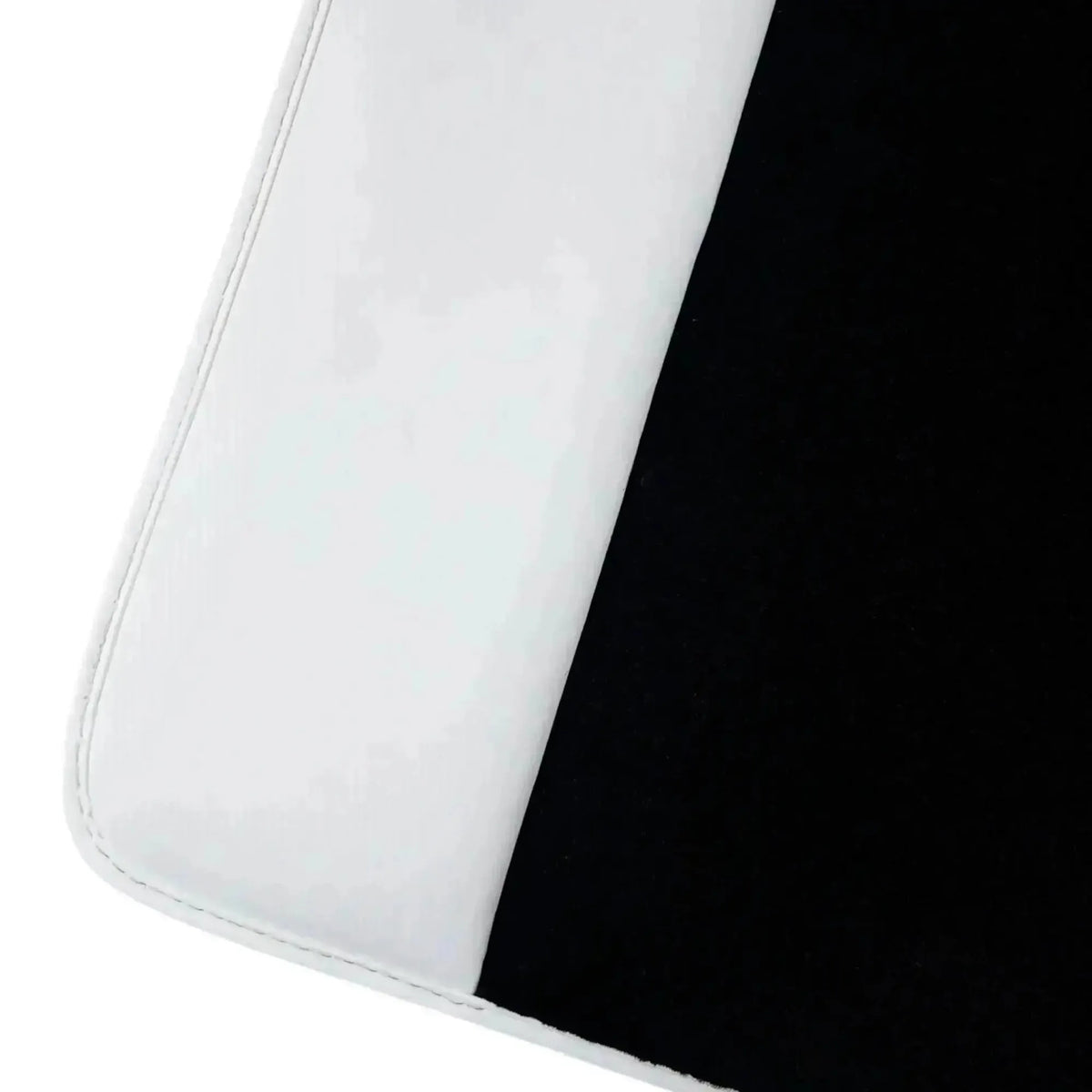Black Floor Mats for Rolls Royce Wraith (2013-2023) with White Leather | White Trim
