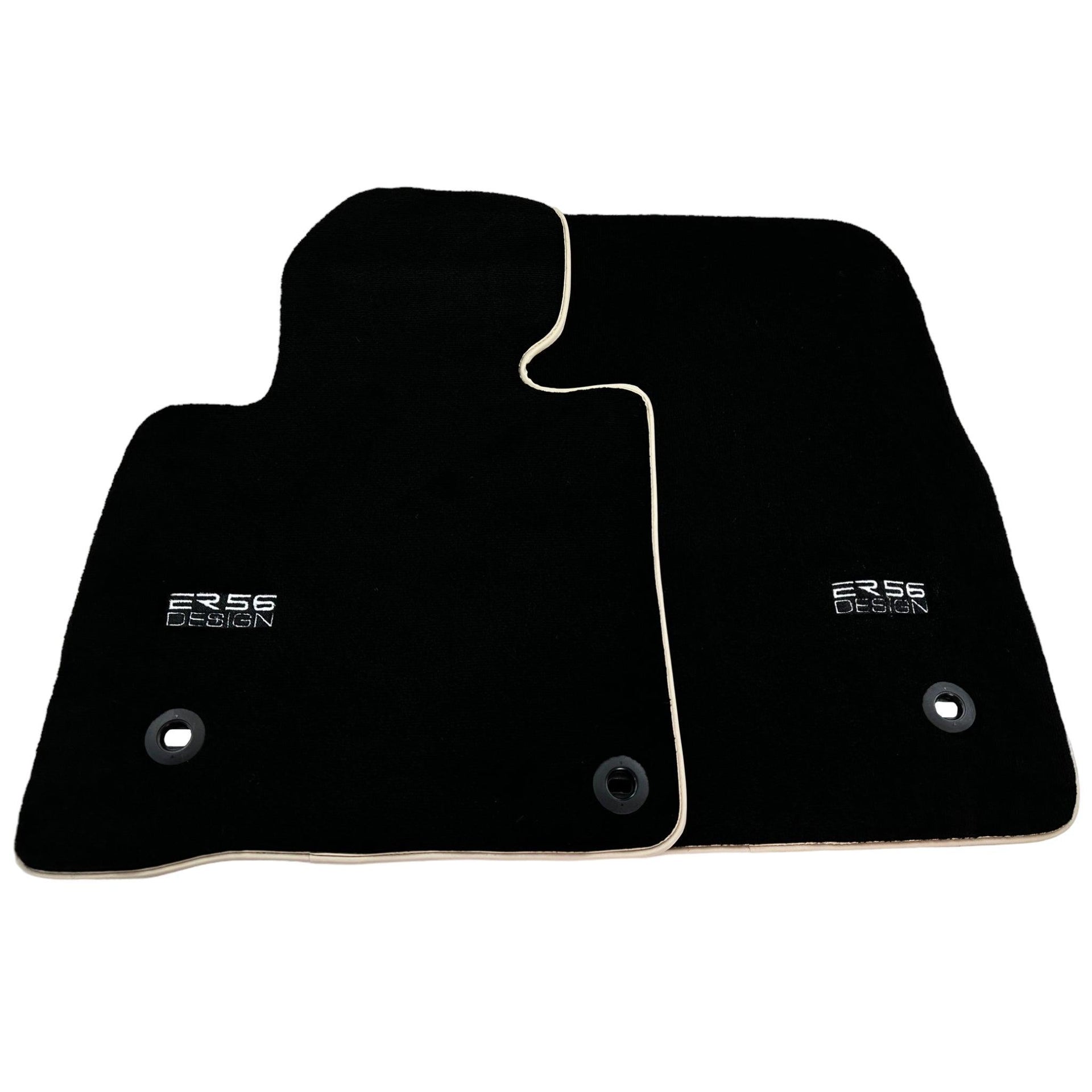 Black Floor Mats For Toyota Land Cruiser 200 (2008-2012) Beige Trim | ER56 Design - AutoWin