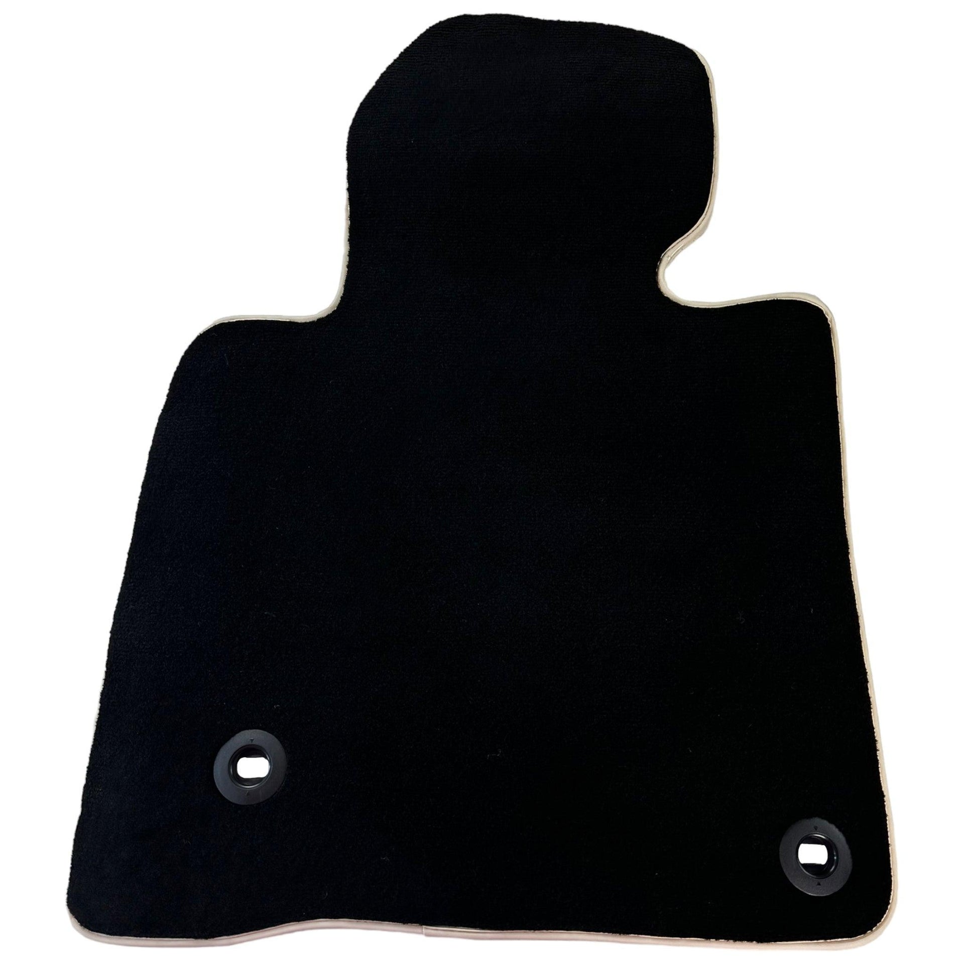 Black Floor Mats For Toyota Land Cruiser 200 (2008-2012) | Beige Trim - AutoWin