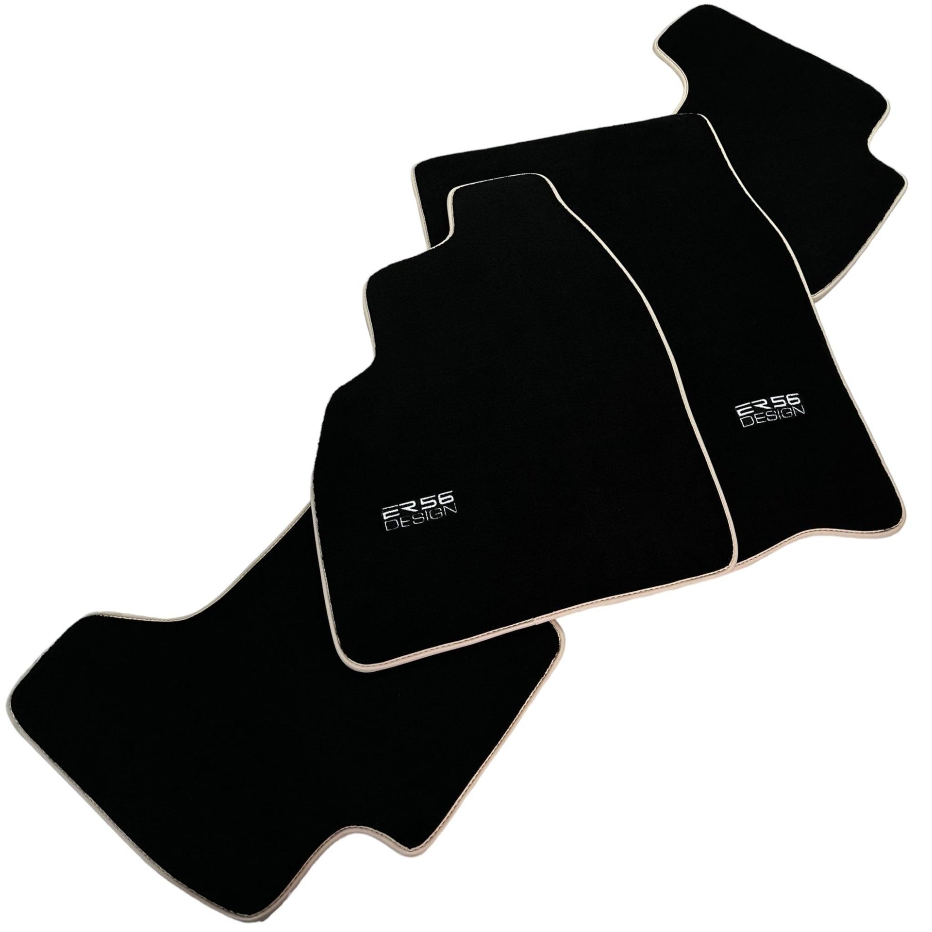 Black Floor Mats For Toyota Land Cruiser 80 (1985-1997) Beige Trim | ER56 Design - AutoWin