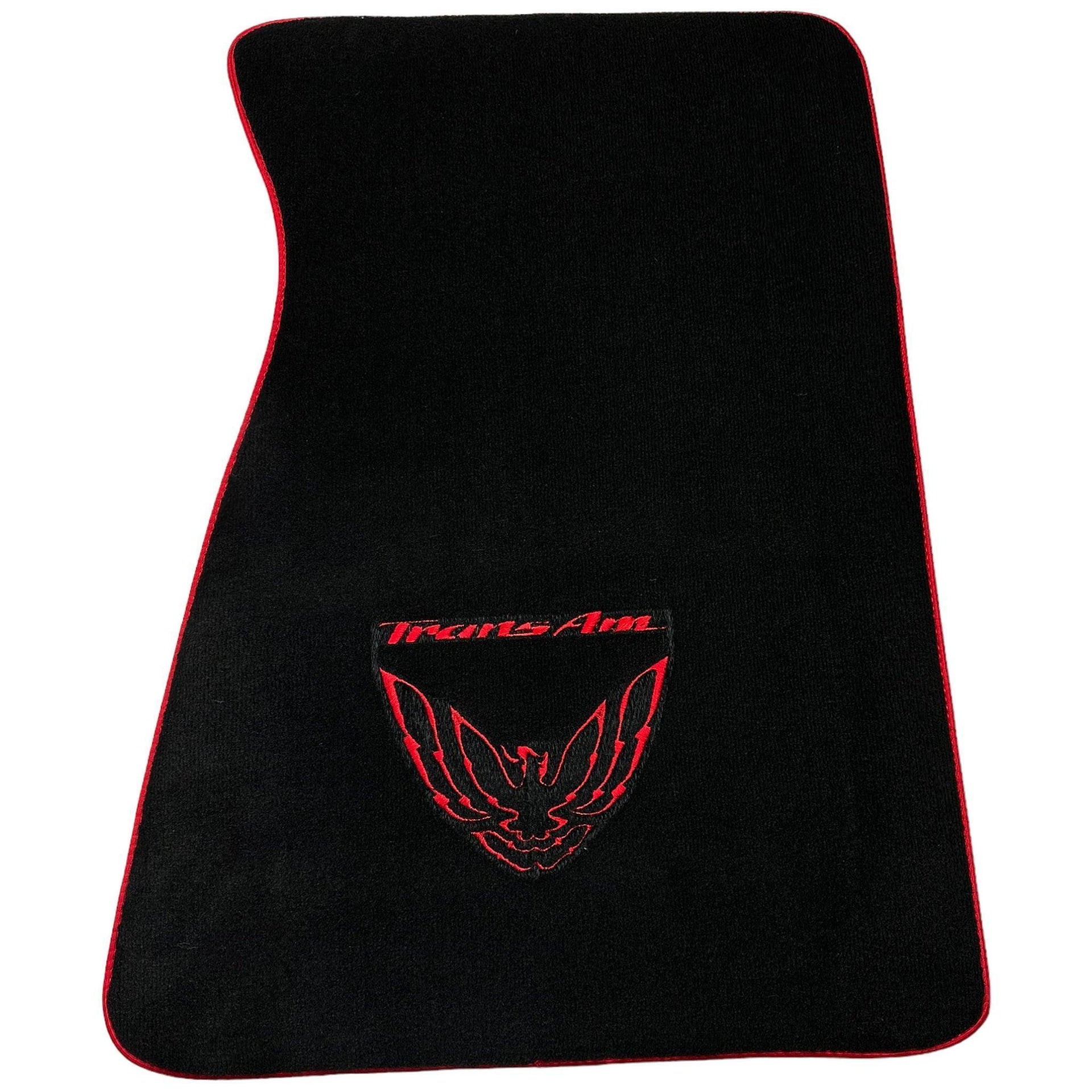 Black Floor Mats Red Trim for Pontiac FireBird (1970-1981) Trans Am - AutoWin