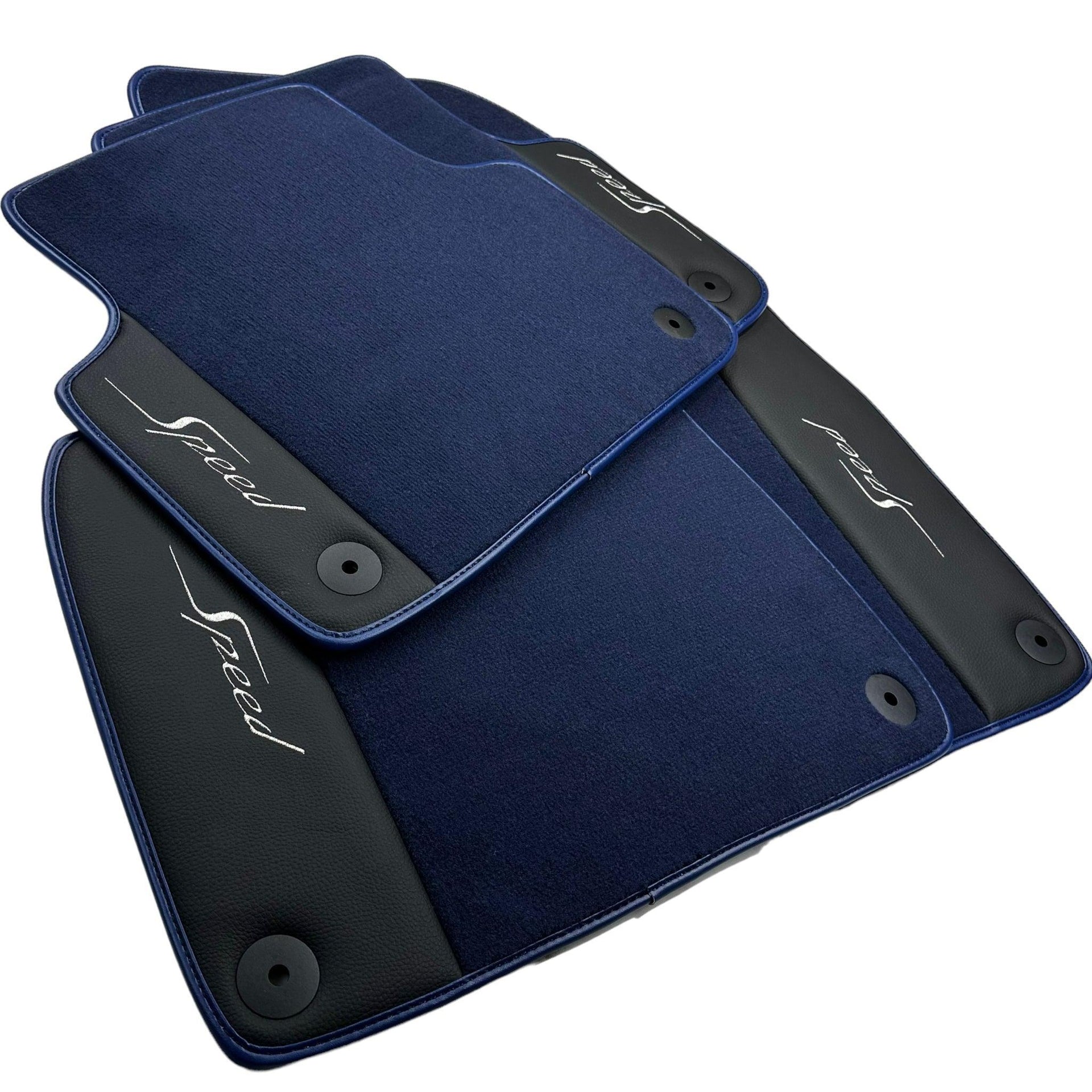 Blue Floor Mats For Bentley Flying Spur (2005-2013) with Leather - AutoWin