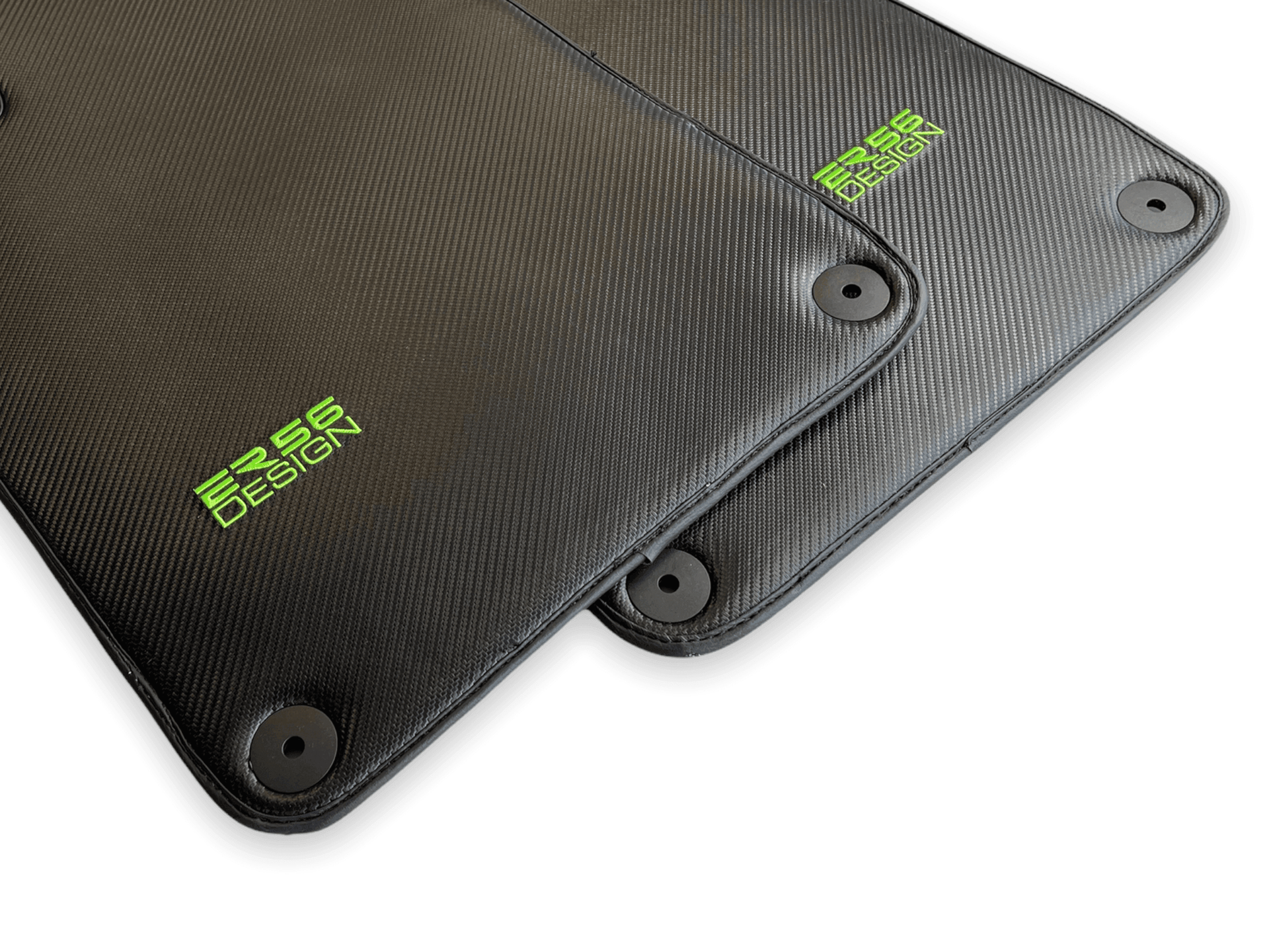 Carbon Fiber Floor Mats for Porsche Cayenne (2010-2018) Green Sewing - AutoWin