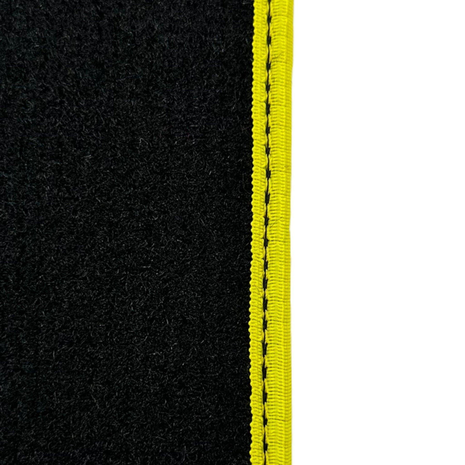 Carbon Fiber Leather Floor Mats For Ferrari California T (2015-2018) with Yellow Trim - AutoWin