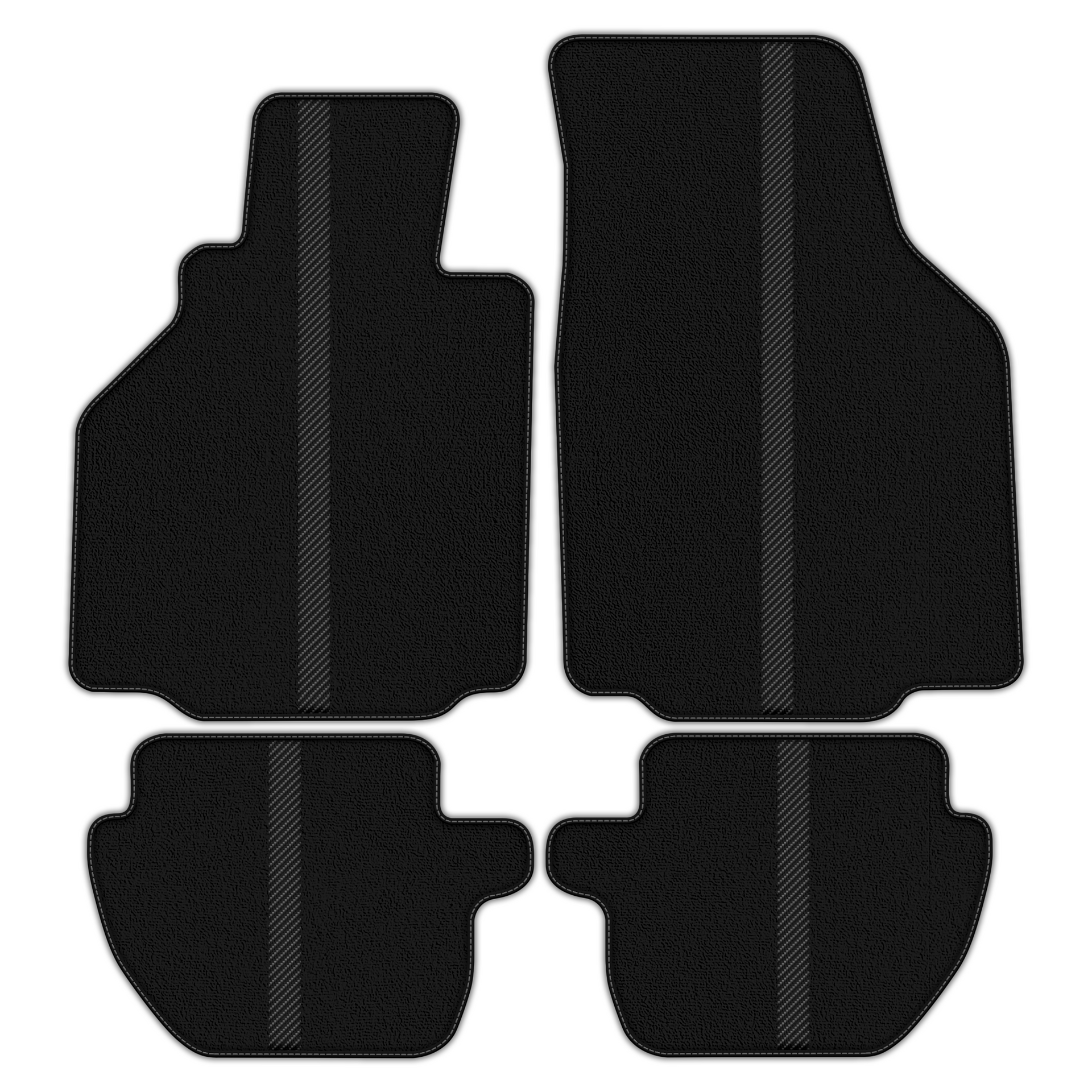 Black Floor Mats with Leather Line for Porsche 911 - 996 (1998-2004) - Various Colors