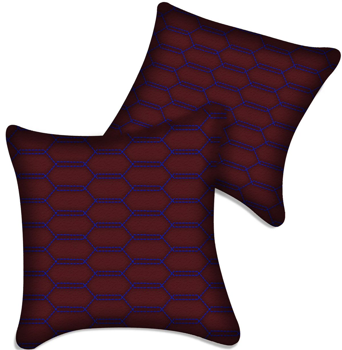Customizable Dark Red Leather Pillows Set of 2 for All Vehicles