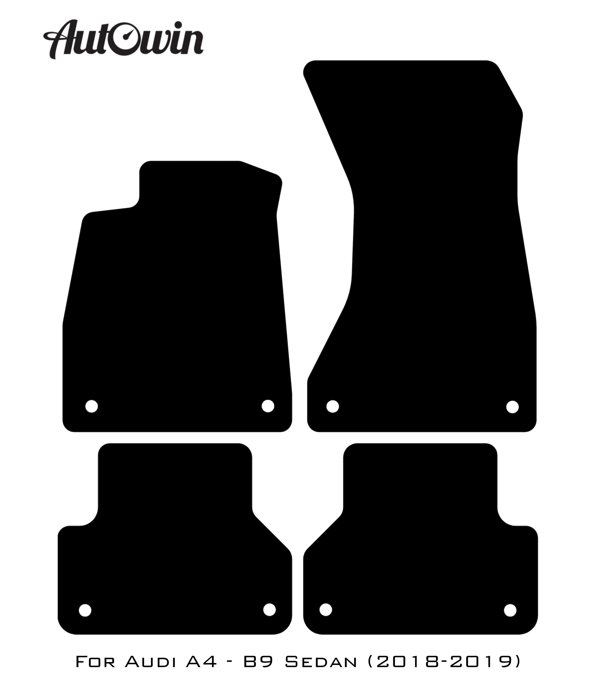 Floor Mats for Audi A4 - B9 Sedan (2018-2019) ER56 Design - AutoWin