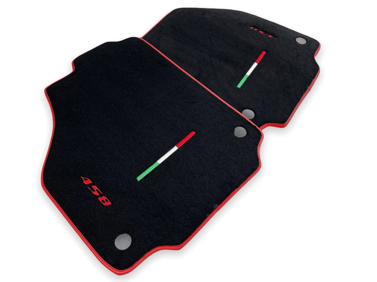 Floor Mats For Ferrari 458 Italia (2009-2015) Red Trim - AutoWin