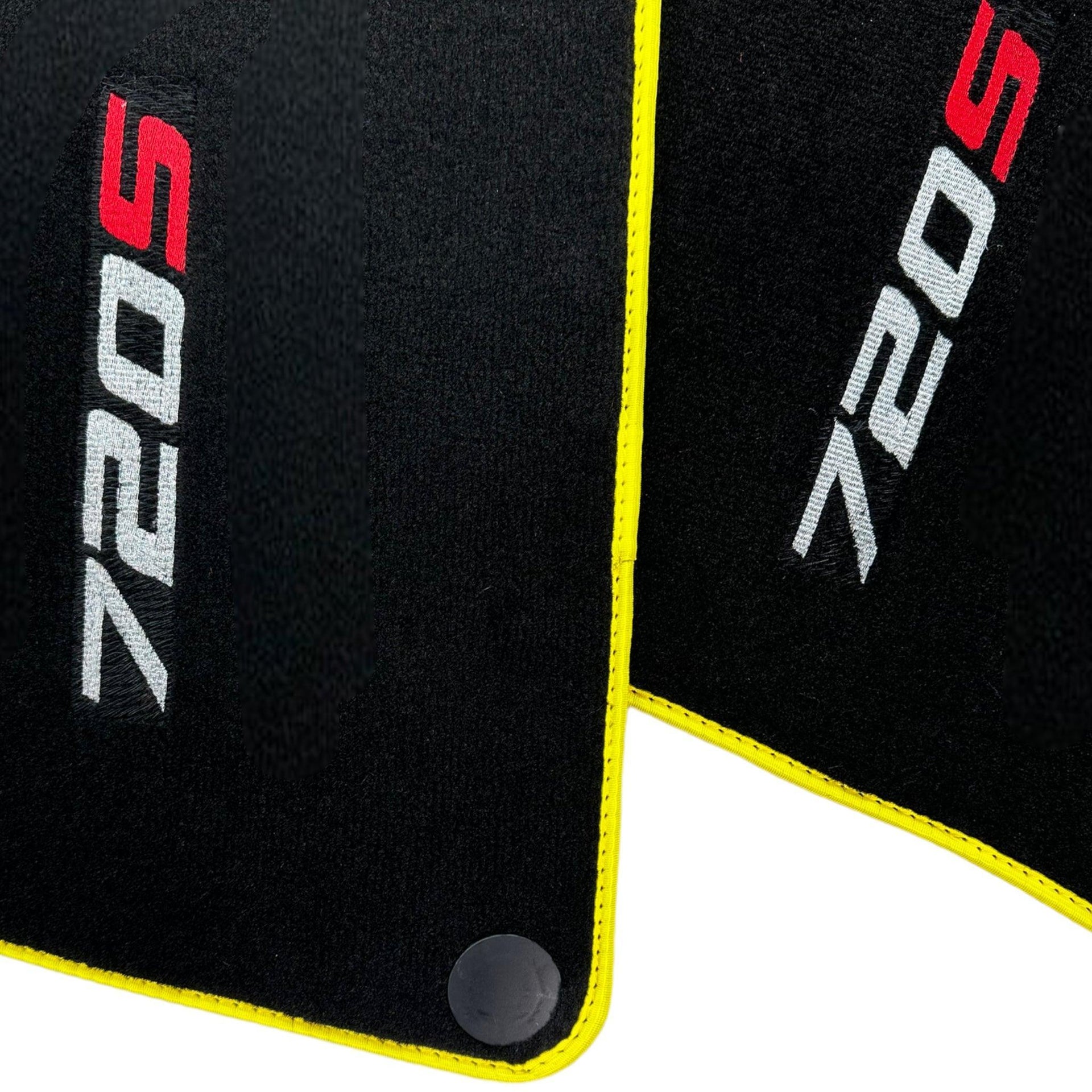 Floor Mats For McLaren 720S Black Tailored With Yellow Trim - AutoWin