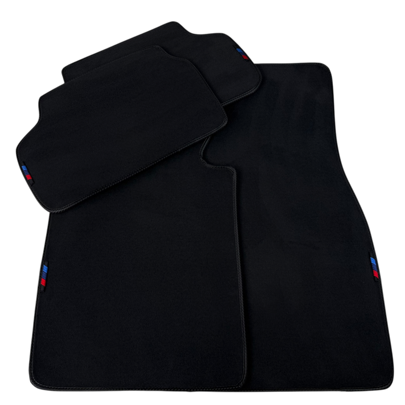 Schwarze Fußmatten für BMW 5er G30 mit Carbonfaser-Verkleidung