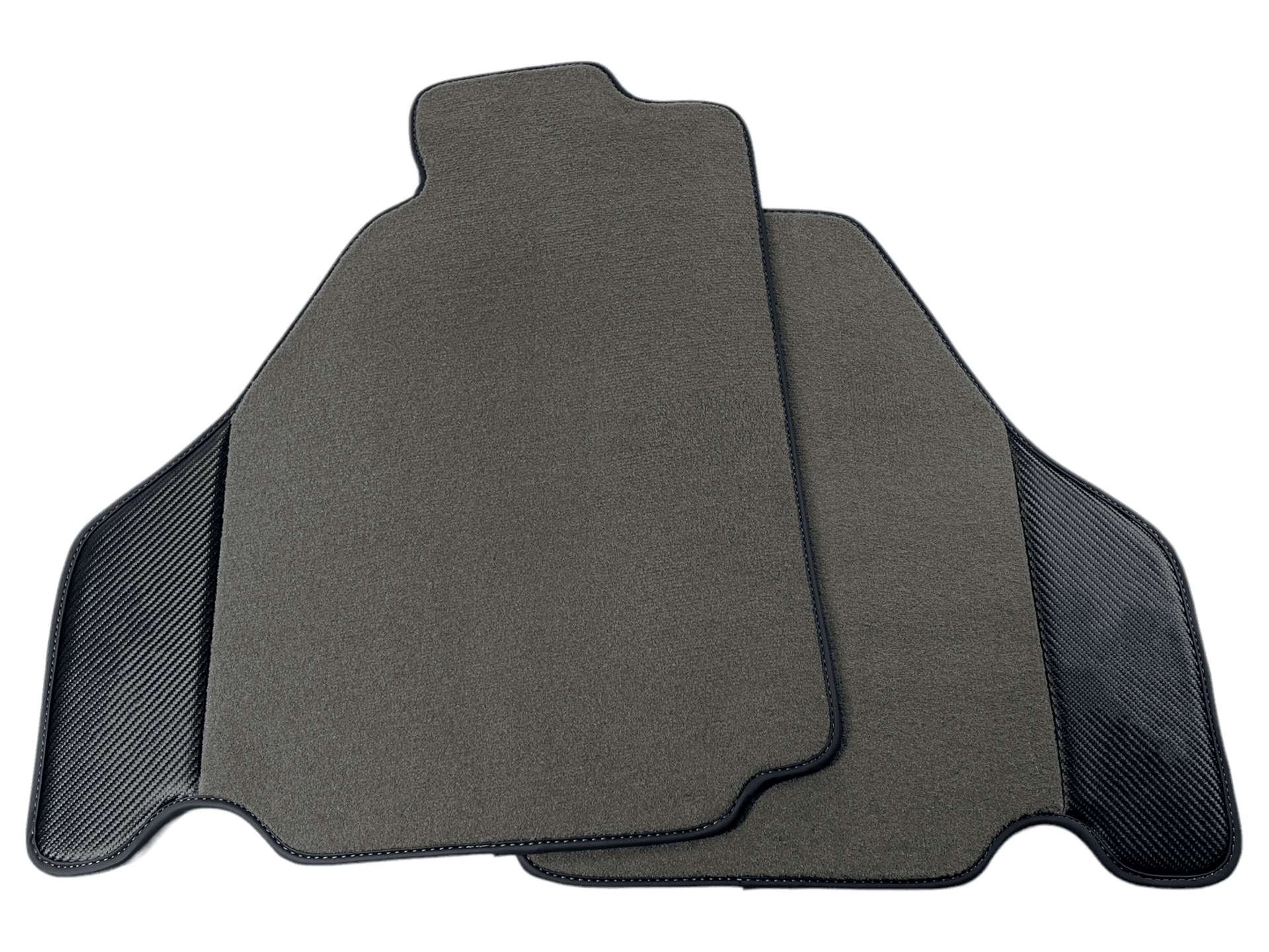 Gray Floor Mats For Ferrari F430 2004-2009 With Carbon Fiber Leather - AutoWin