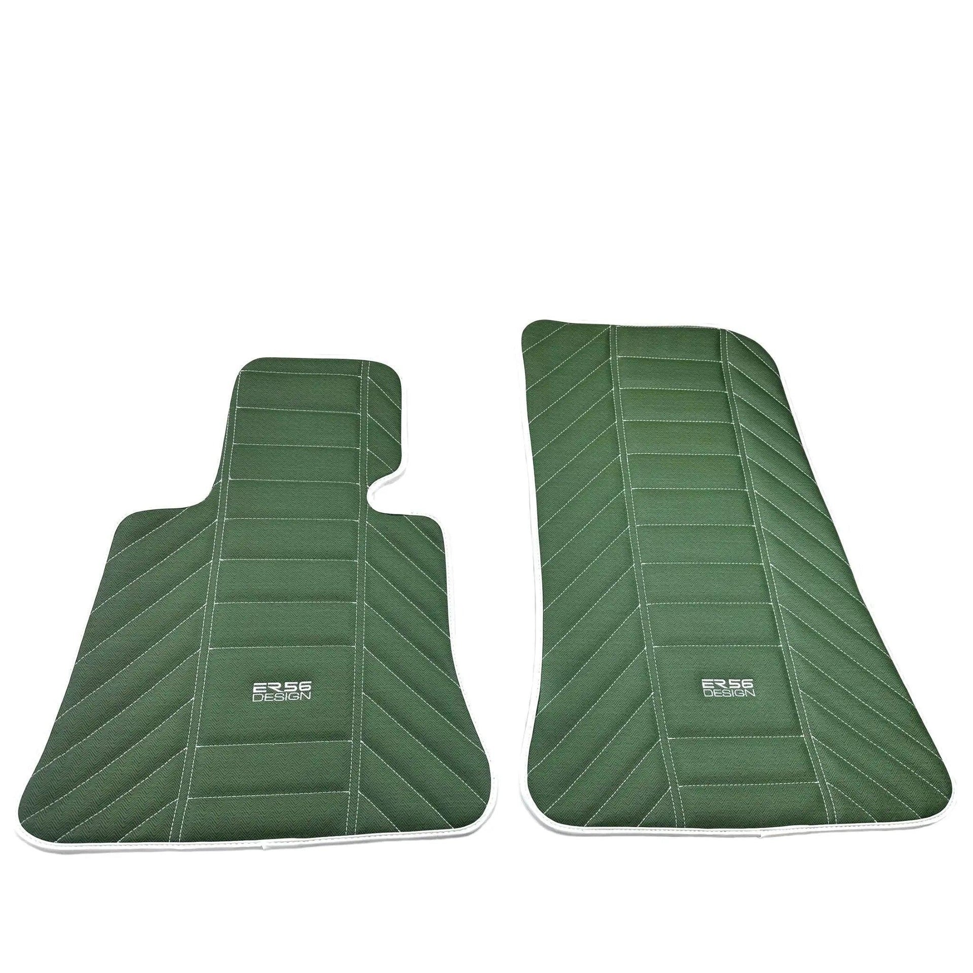 Green Leather Floor Mats For Rolls Royce Black Badge Ghost Series I (2010–2020) - AutoWin